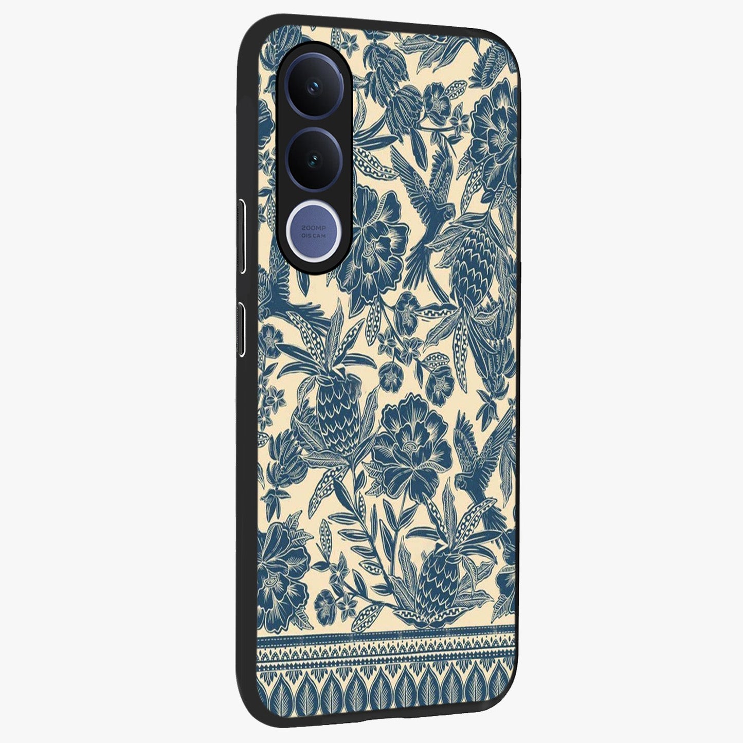 Heirloom Wild Bloom Glass Case upright view showcasing delicate wildflower artwork with timeless floral theme.