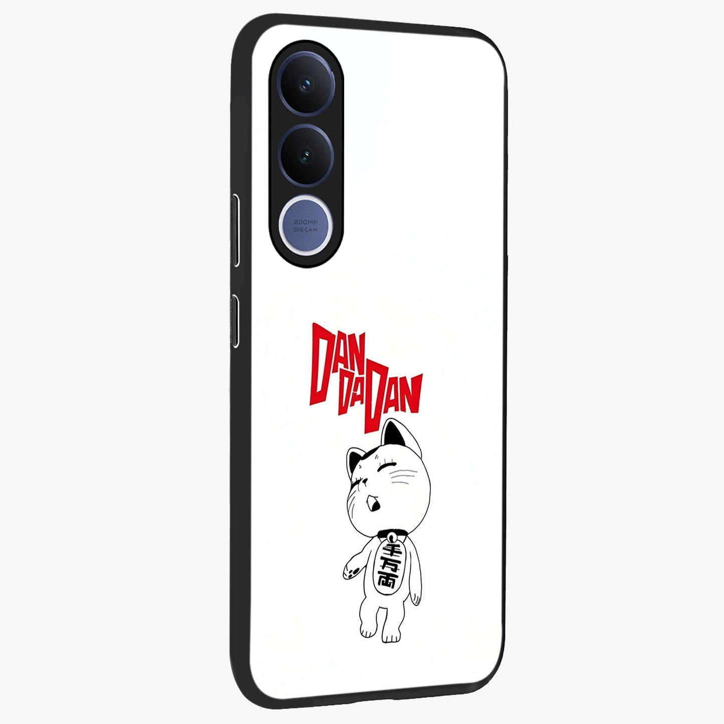 Playful Spirit Charm Glass Case upright view showcasing vibrant charm artwork with fun artistic theme.