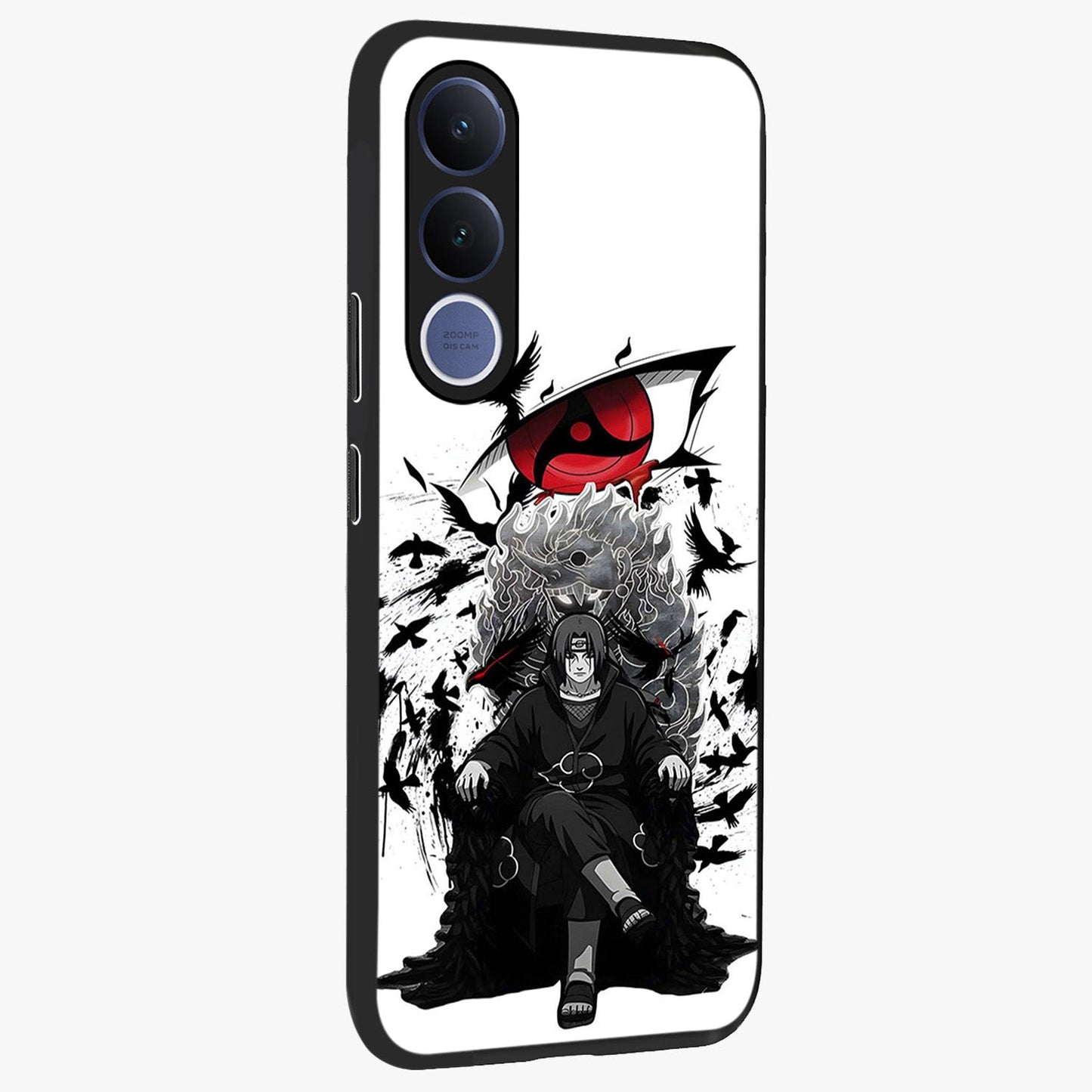 Uchiha Shadow Throne Glass Case upright view showcasing magical underwater galaxy artwork with vibrant cosmic theme.