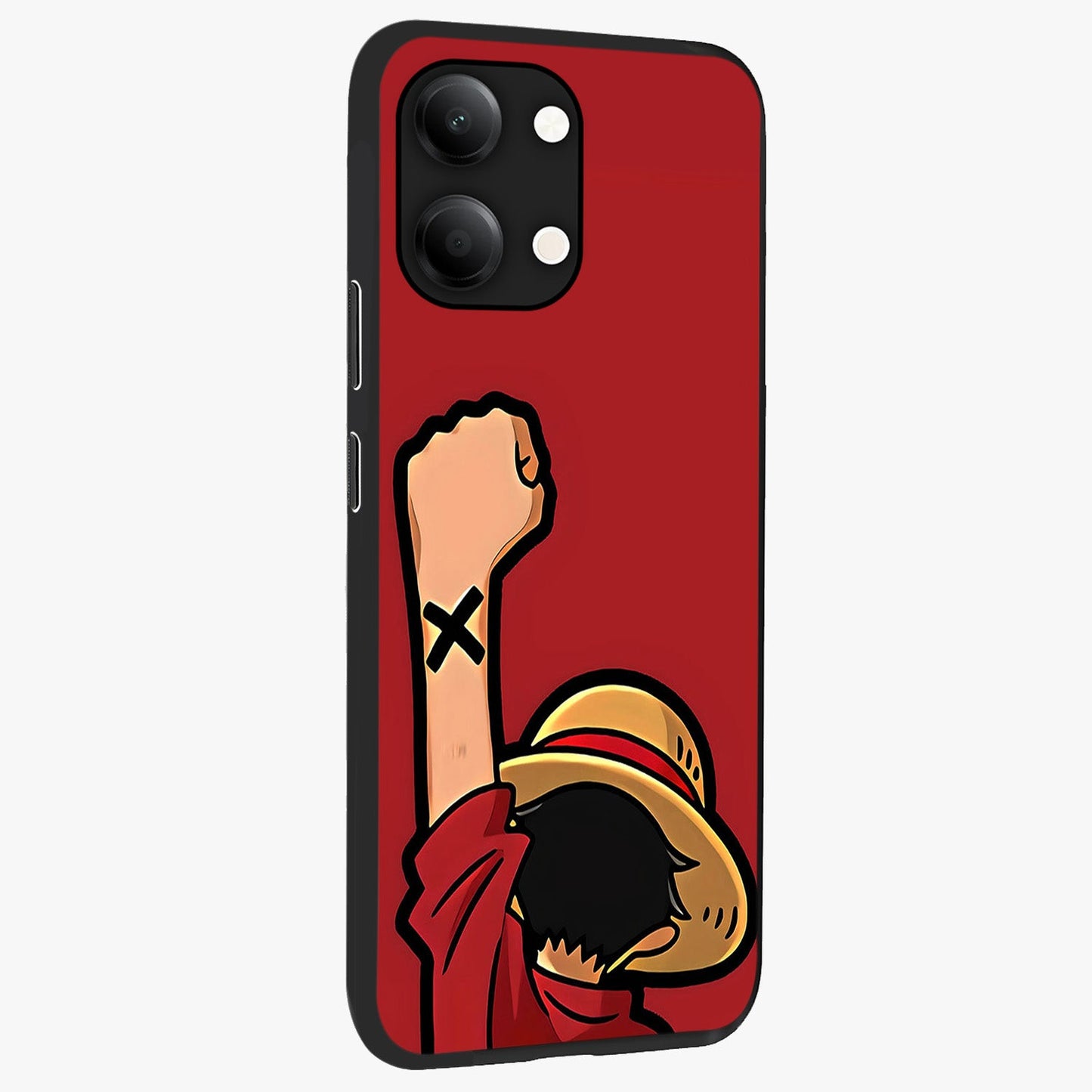 Luffy X Spirit Glass Case upright view showcasing striking anime artwork with adventurous character theme.