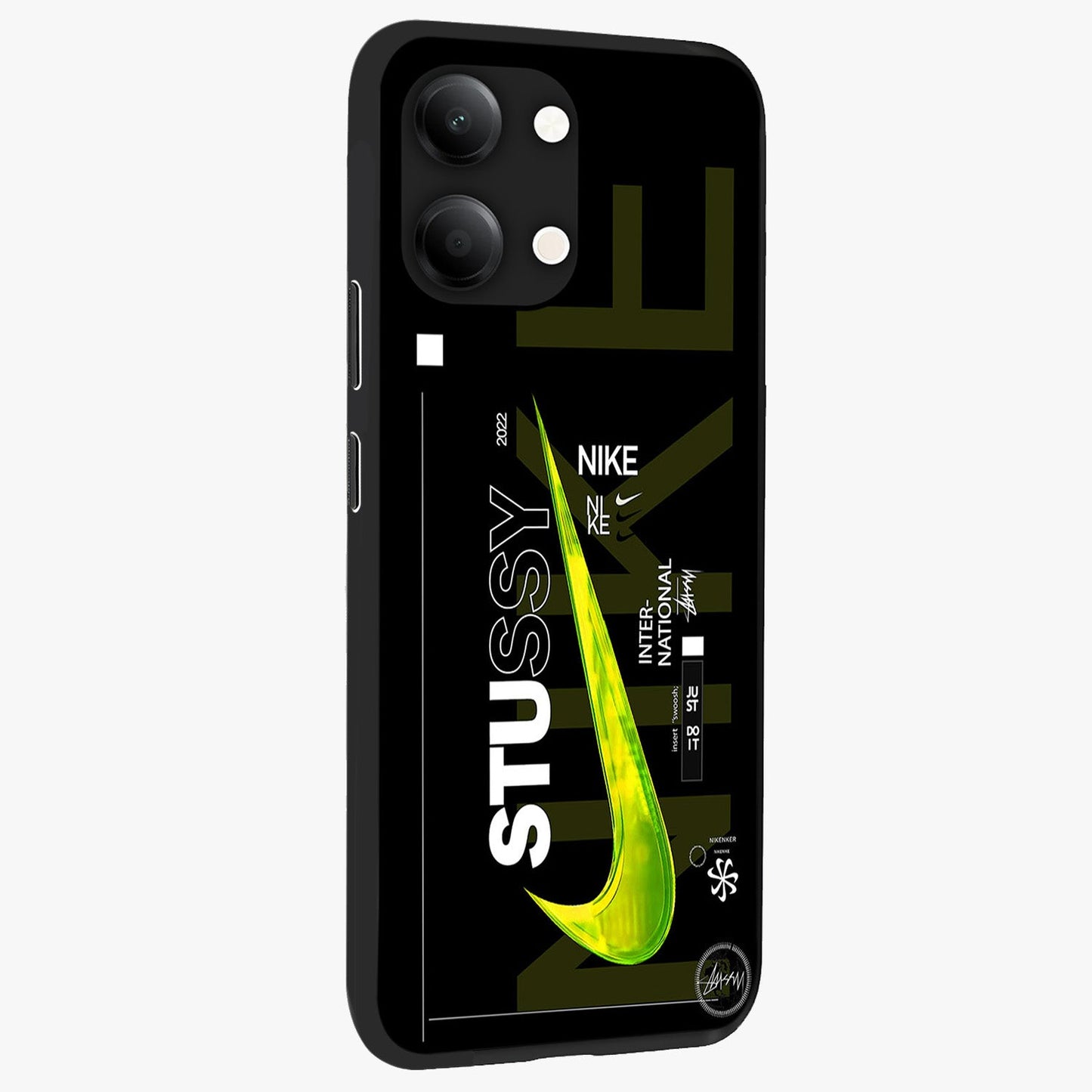 Neon Street Edition Glass Case upright view showcasing colorful neon artwork with modern street culture theme.