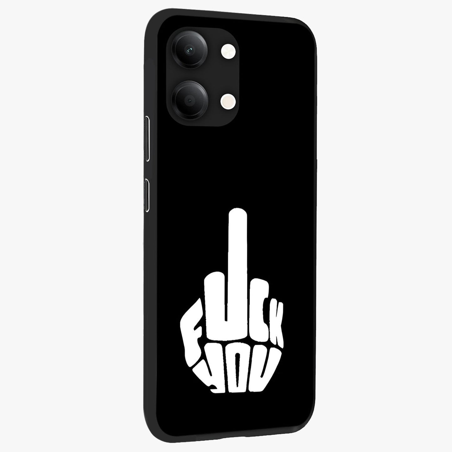 Rebel Mode On Glass Case upright view showcasing striking statement artwork with bold rebellious theme.