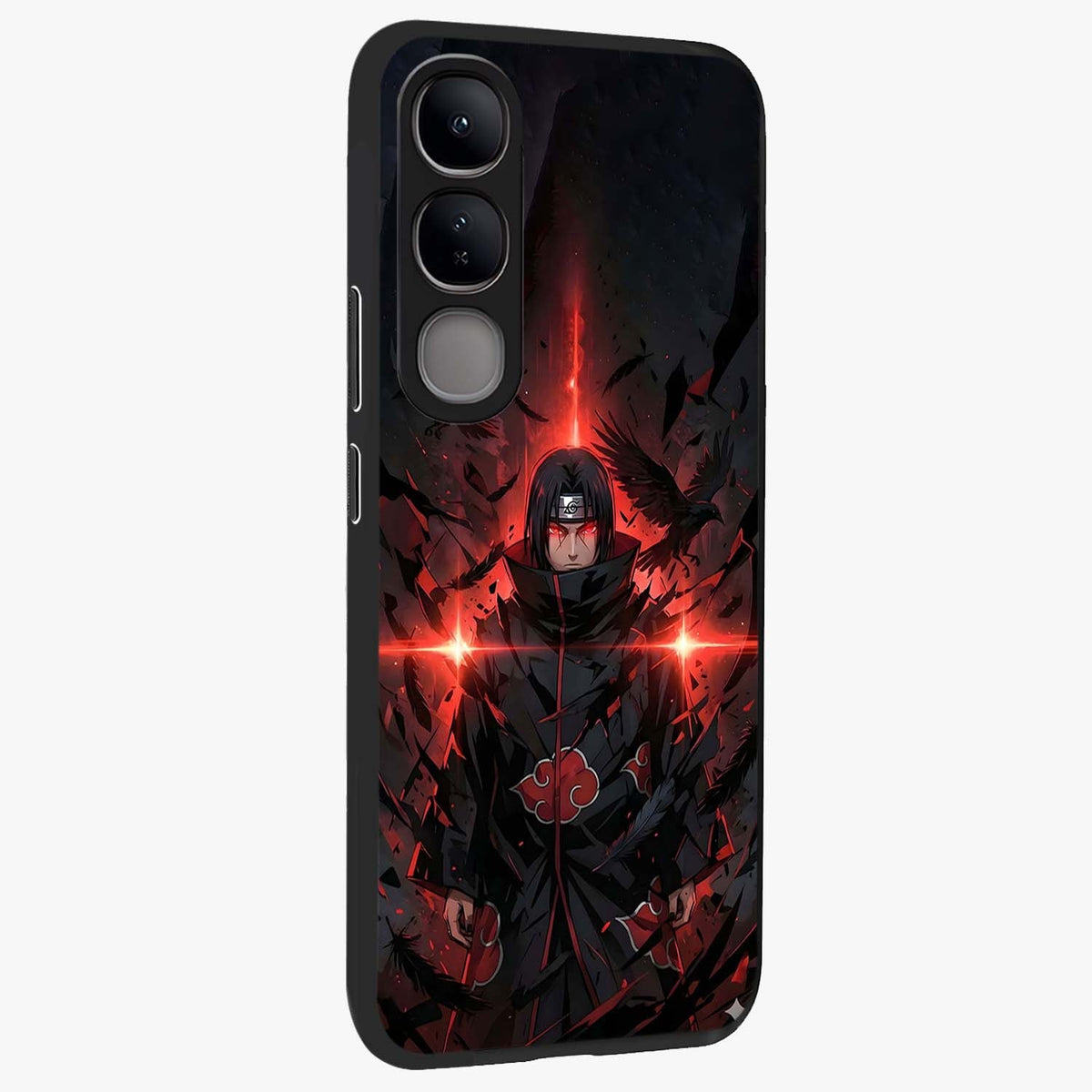 Focused Blade Discipline Glass Case upright view showcasing strong typography statement with sleek motivational theme.