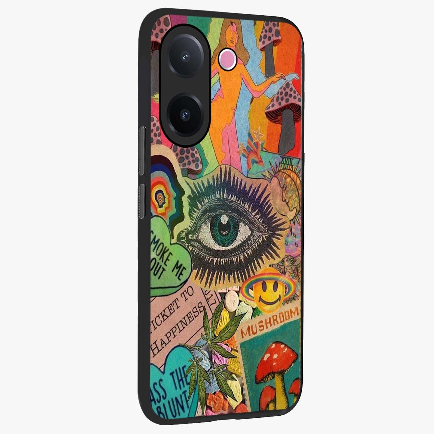 Mystic Eye Wonderland Glass Case upright view showcasing symbolic eye artwork with mysterious fantasy theme.