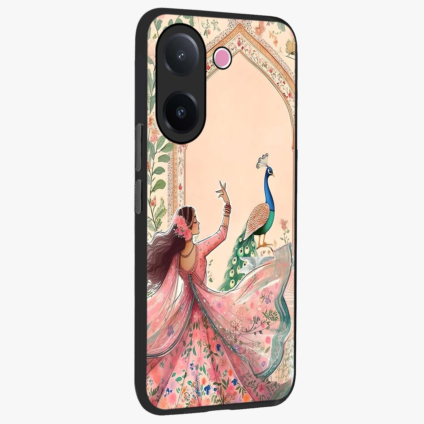 Royal Grace Muse Glass Case upright view showcasing stylish artistic artwork with sophisticated royal theme.