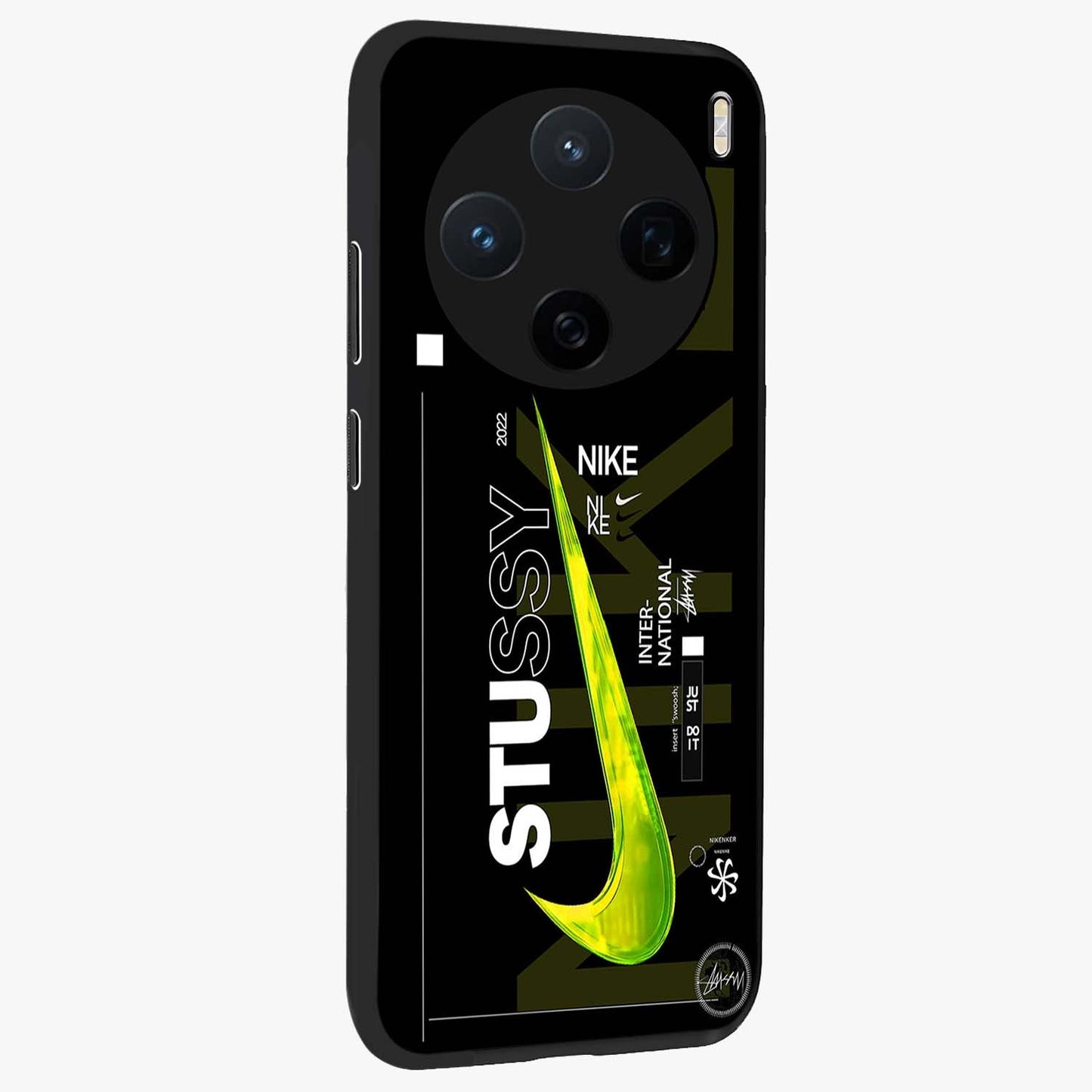 Neon Street Edition Glass Case upright view showcasing colorful neon artwork with modern street culture theme.