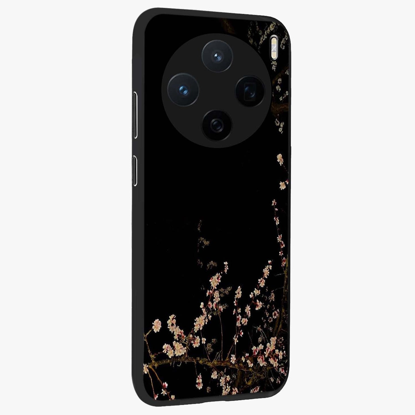 Petal Moon Light With Custom Name Glass Case upright view showcasing elegant floral moon artwork with personalized aesthetic.