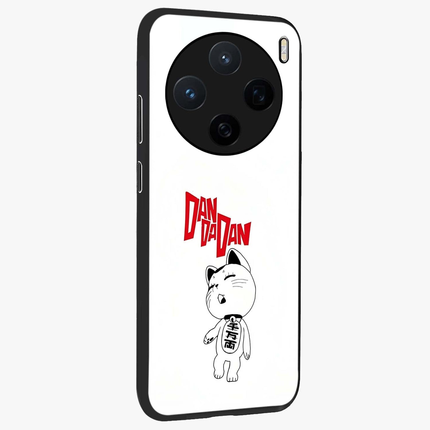 Playful Spirit Charm Glass Case upright view showcasing vibrant charm artwork with fun artistic theme.