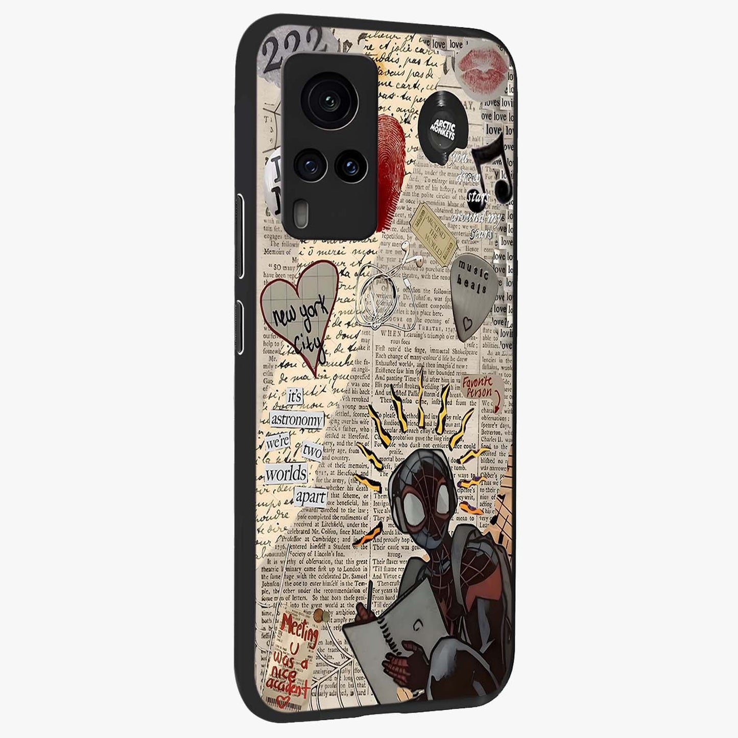 City Dream Sketch Glass Case upright view showcasing urban skyline artwork with stylish hand drawn design.