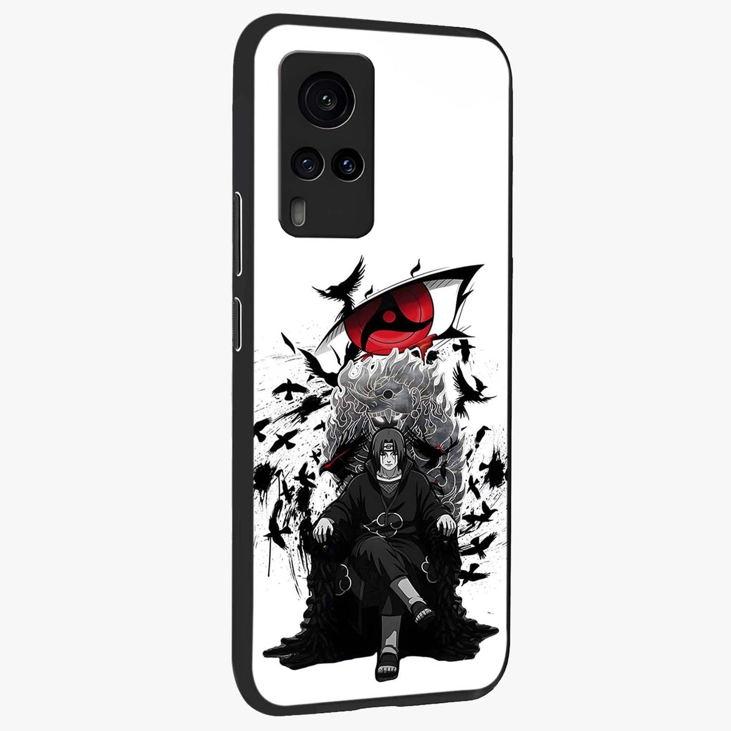 Uchiha Shadow Throne Glass Case upright view showcasing magical underwater galaxy artwork with vibrant cosmic theme.