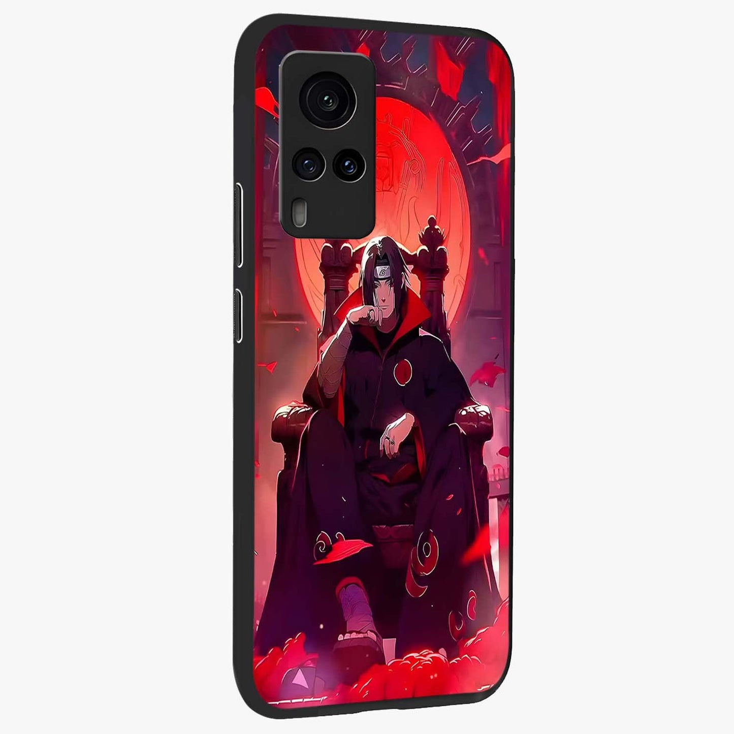 Blood Moon Sovereign Glass Case upright view showcasing powerful moon inspired artwork with cosmic aesthetic style.