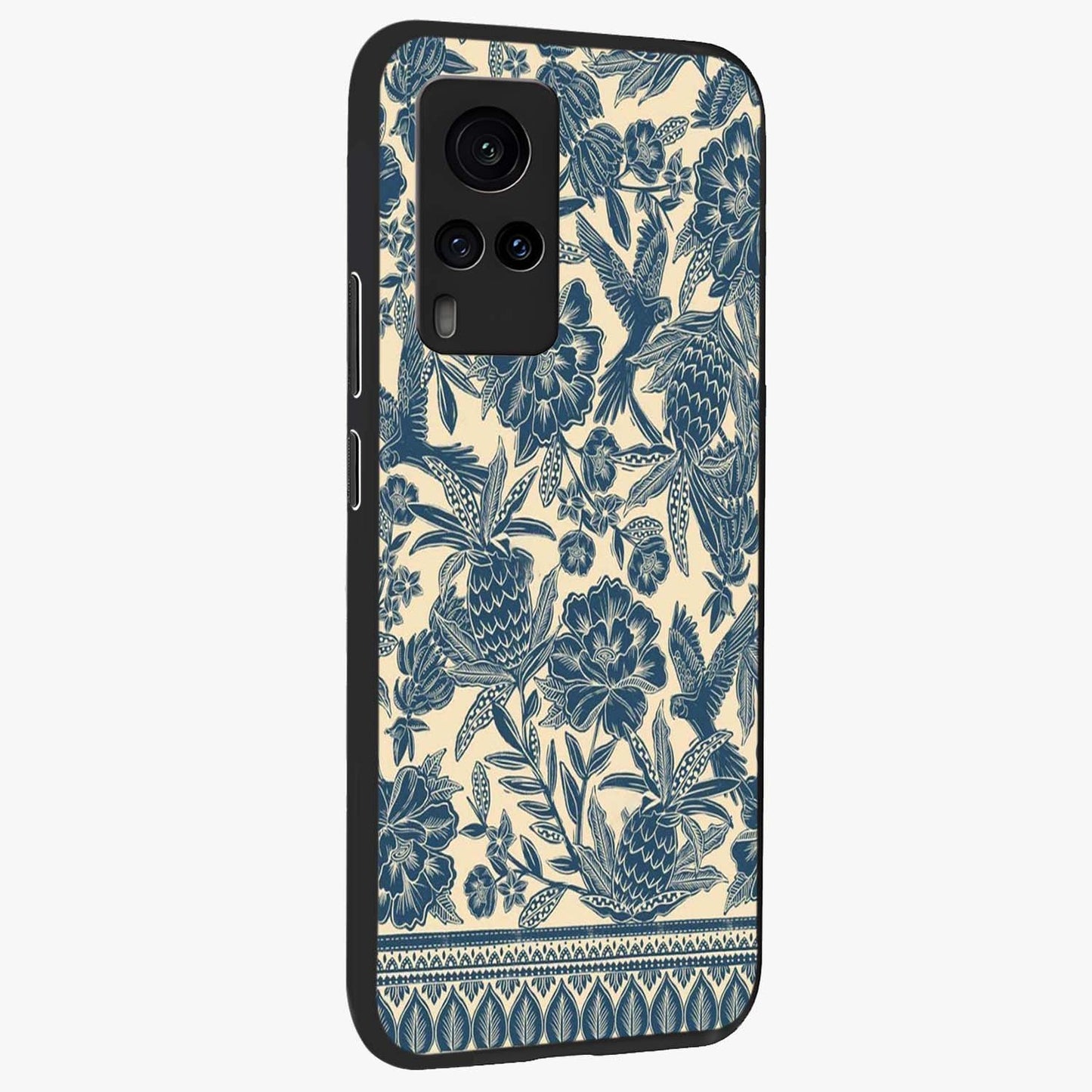 Heirloom Wild Bloom Glass Case upright view showcasing delicate wildflower artwork with timeless floral theme.