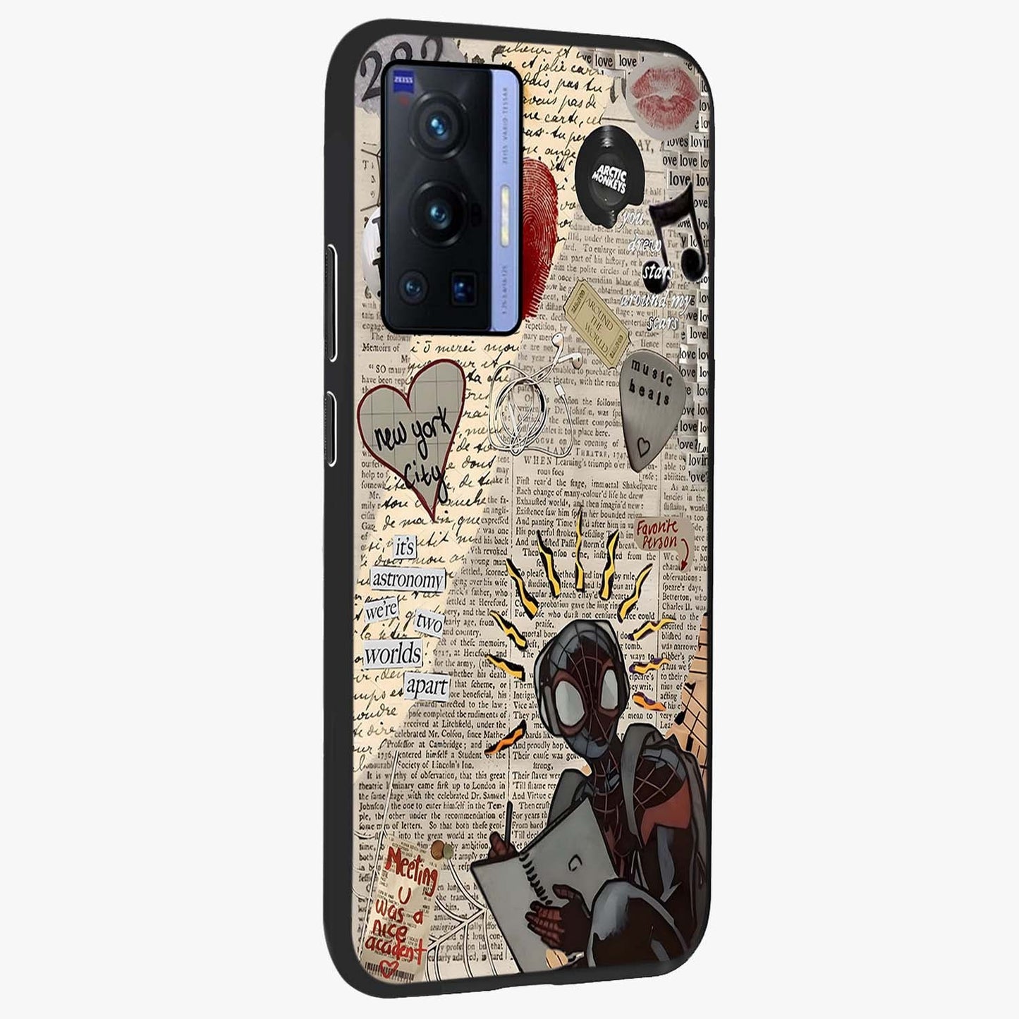 City Dream Sketch Glass Case upright view showcasing urban skyline artwork with stylish hand drawn design.