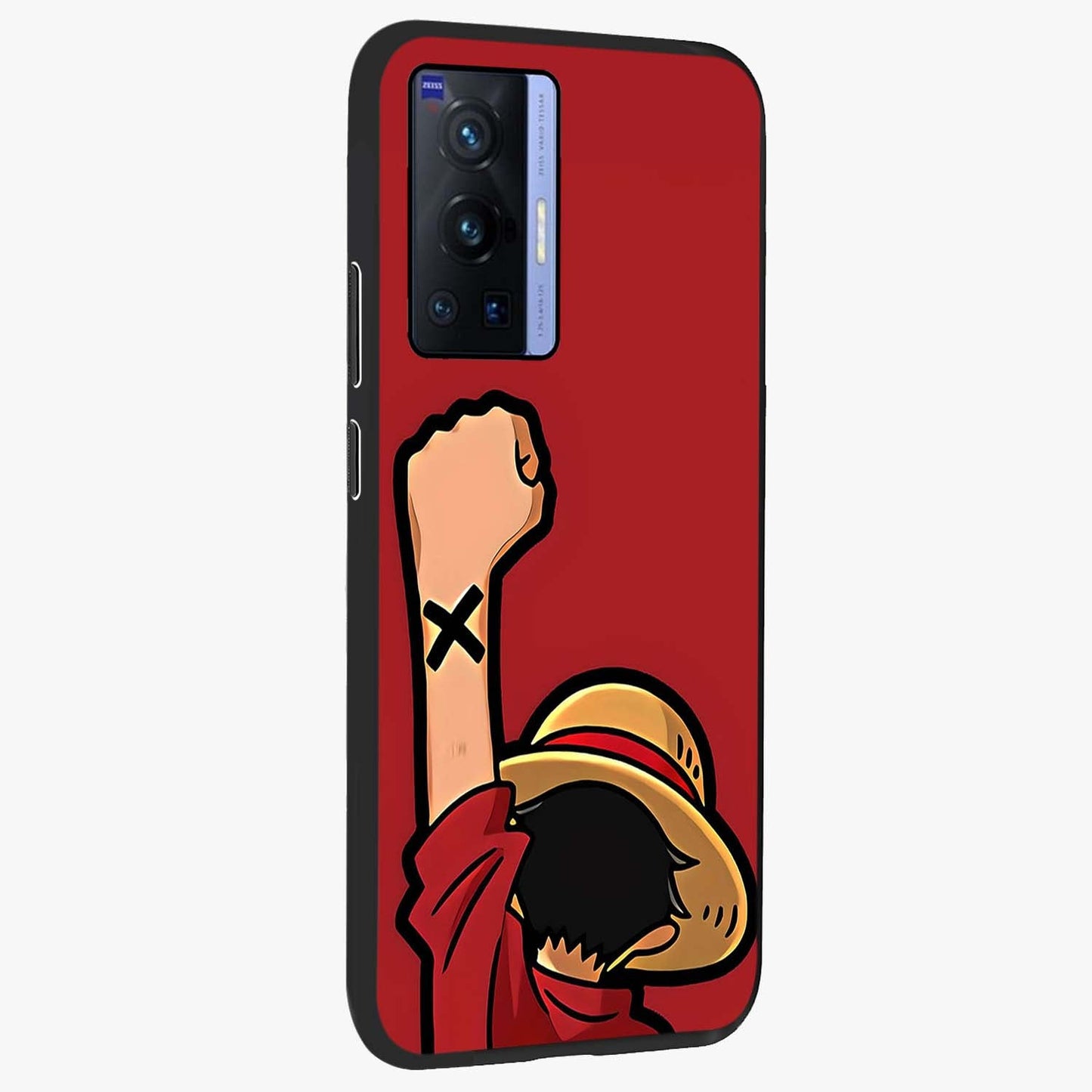 Luffy X Spirit Glass Case upright view showcasing striking anime artwork with adventurous character theme.