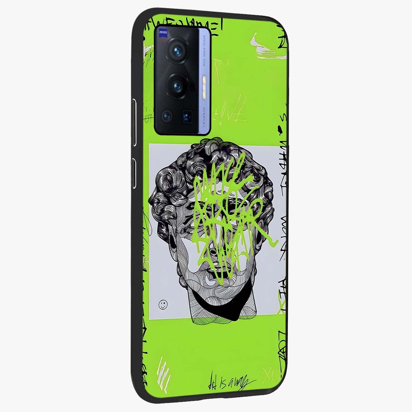 Neo Graffiti Rebellion Glass Case upright view showcasing colorful graffiti artwork with bold modern street style.