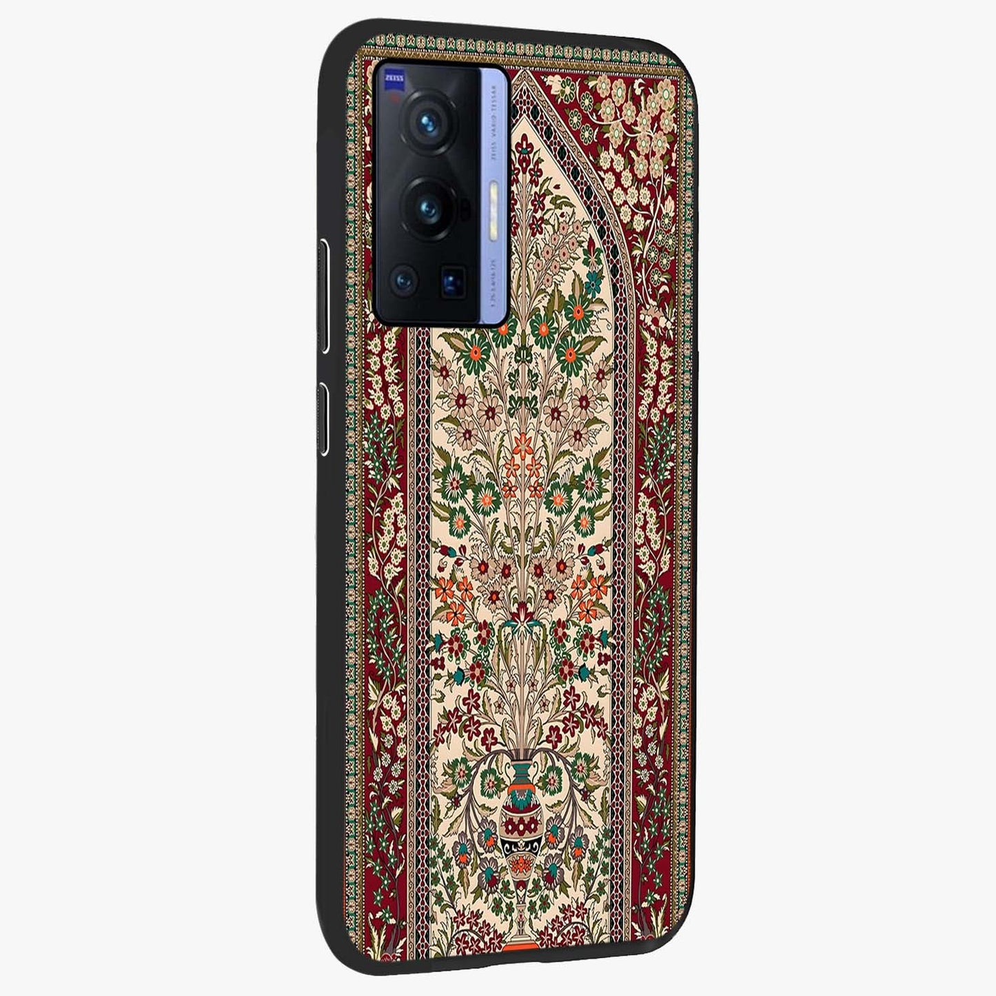 Persian Inspired Glass Case upright view showcasing decorative Persian artwork with rich heritage theme.