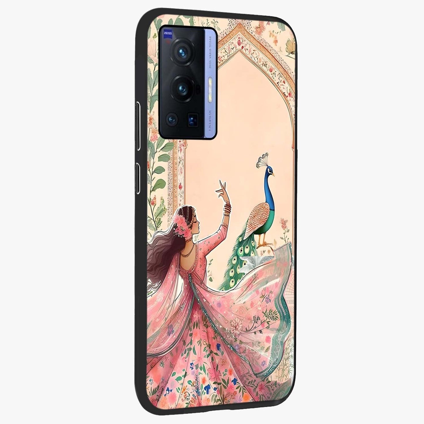 Royal Grace Muse Glass Case upright view showcasing stylish artistic artwork with sophisticated royal theme.