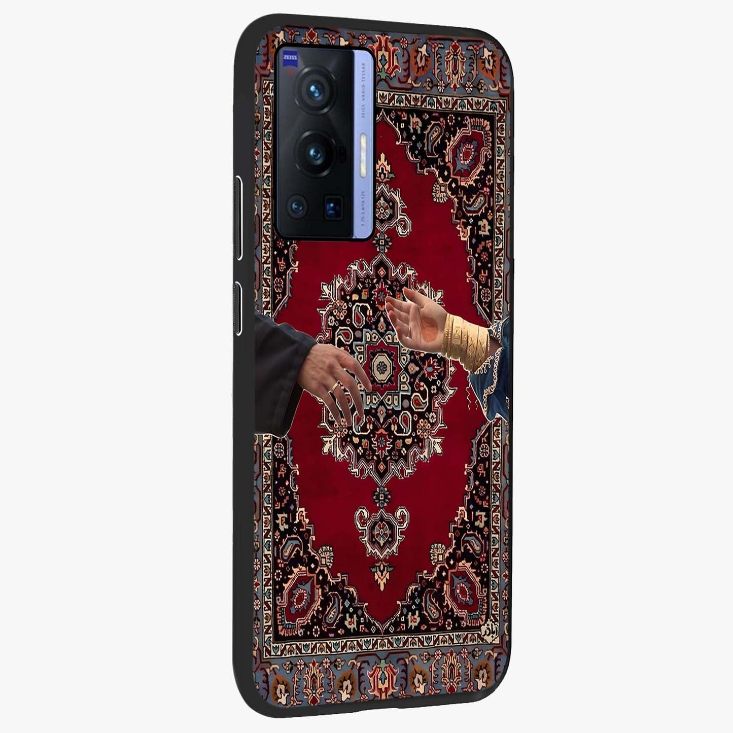 Royal Touch Reach Glass Case upright view showcasing stylish royal inspired artwork with graceful theme.