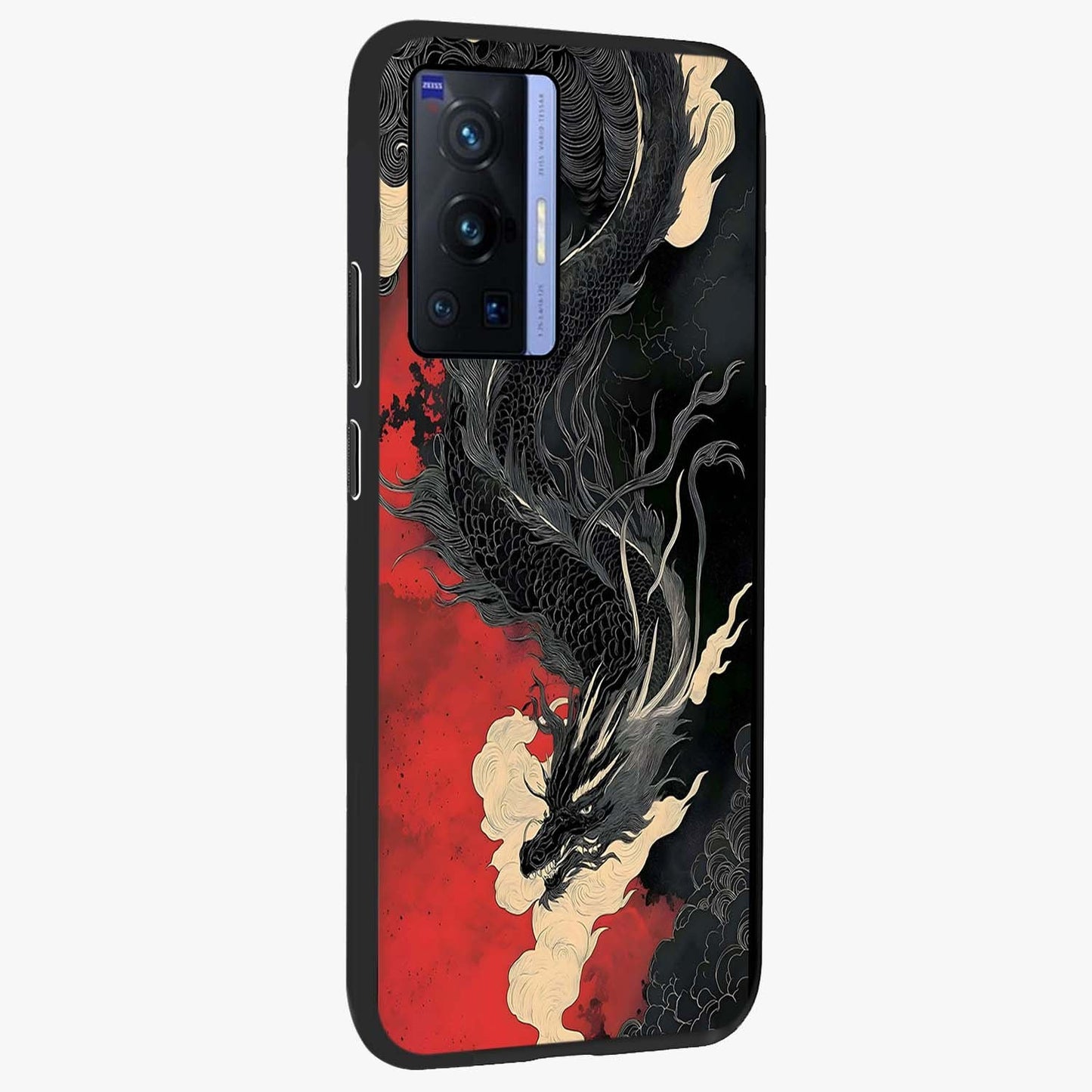 Shadow Dragon Fury Glass Case upright view showcasing intense dragon artwork with dramatic shadow theme.
