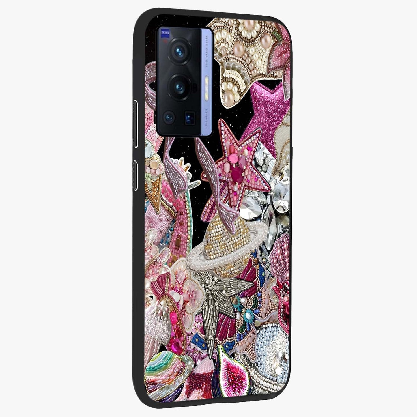 Starlit Jewel Dream Glass Case upright view showcasing radiant star inspired artwork with magical night theme.