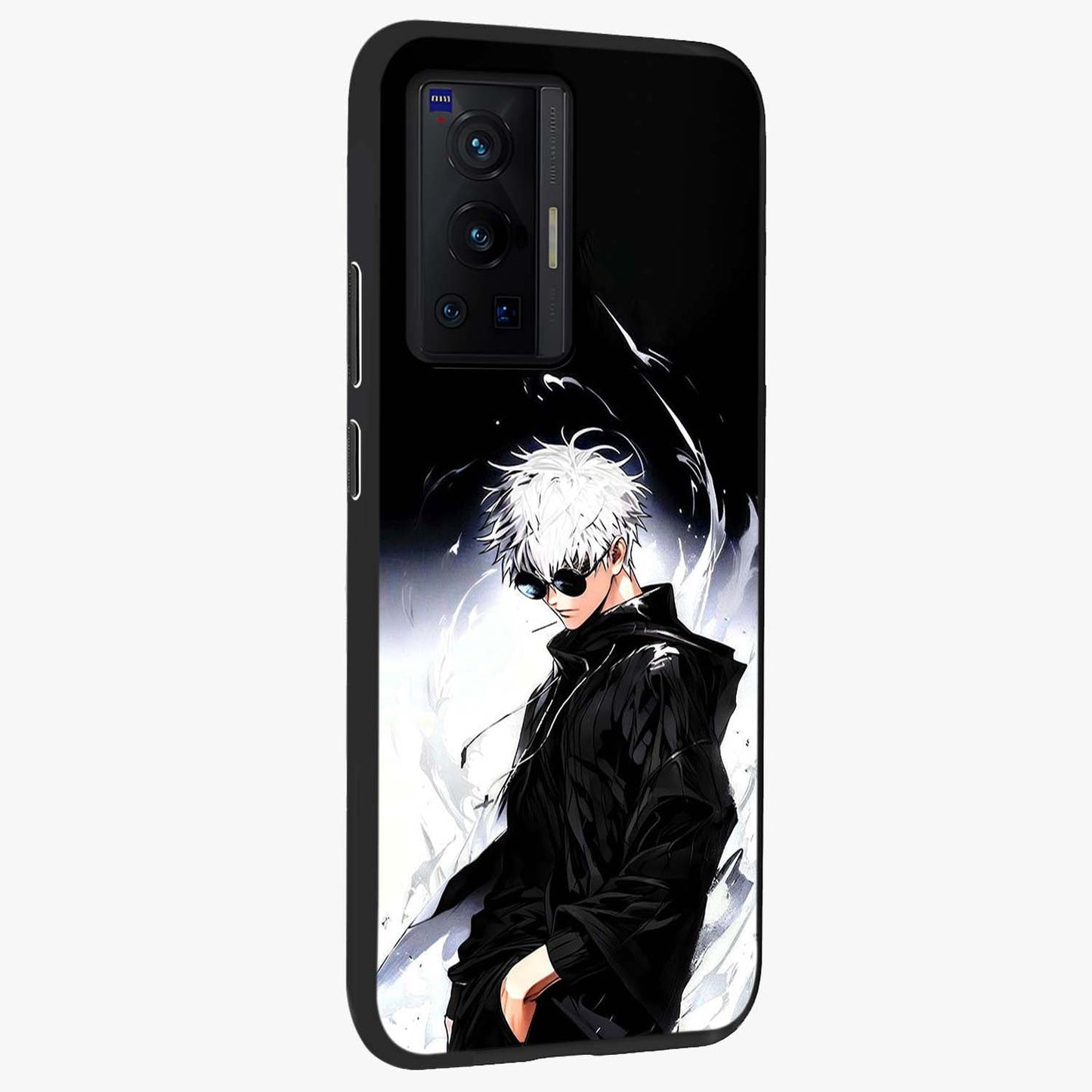Limitless Shadow King Glass Case upright view showcasing bold shadow warrior artwork with epic fantasy theme.