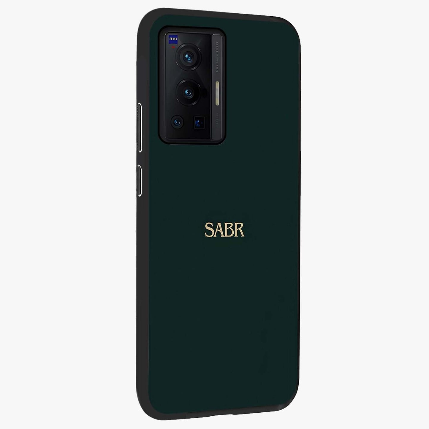 Sabr Minimal Patience Glass Case upright view showcasing calm minimalist artwork with motivational patience theme.