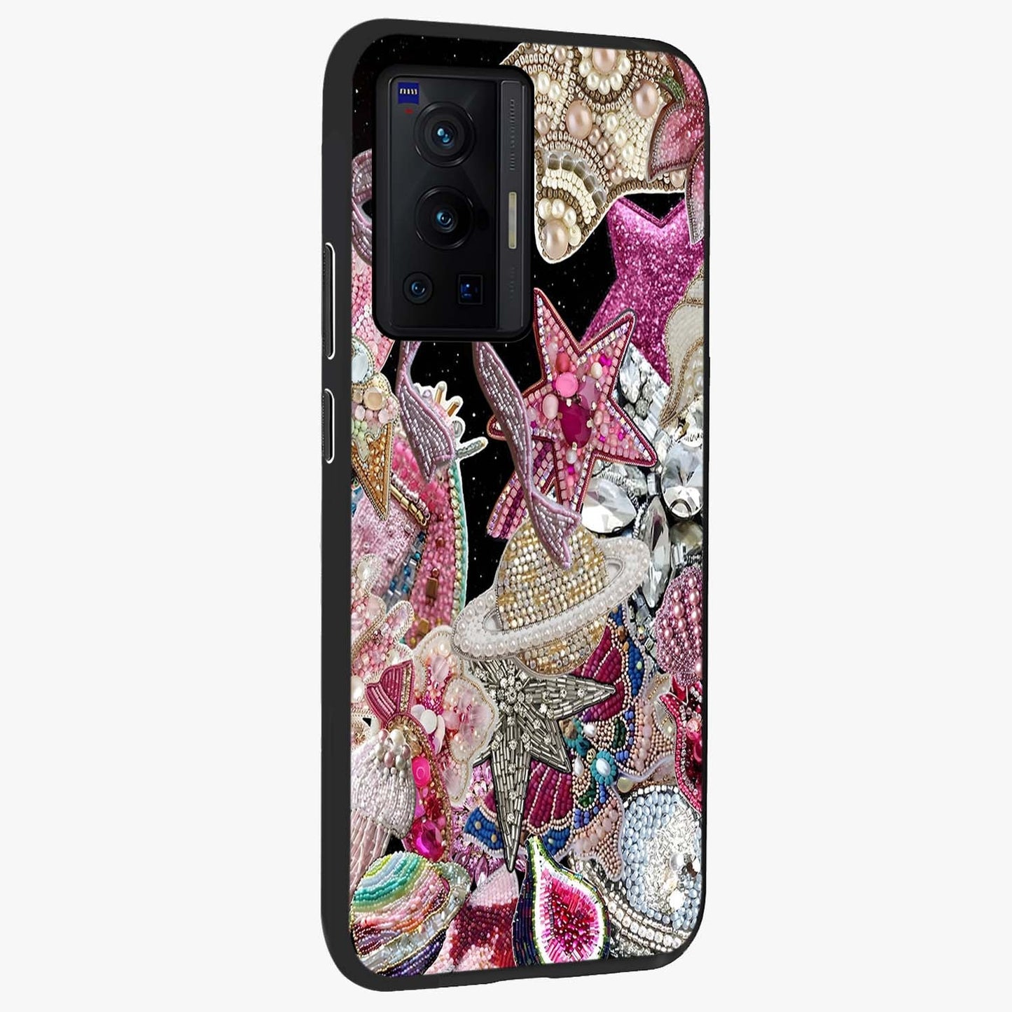 Starlit Jewel Dream Glass Case upright view showcasing radiant star inspired artwork with magical night theme.