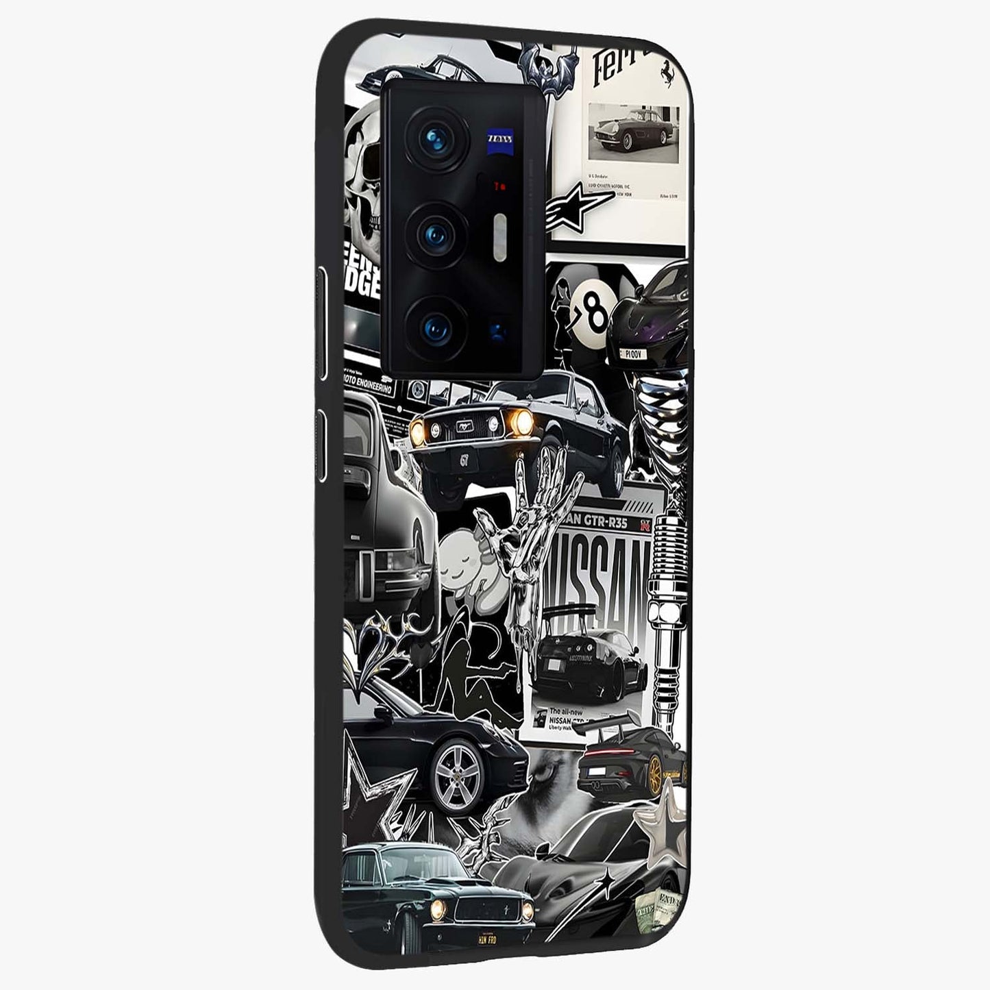 Aesthetic Dark Love Glass Case upright view showcasing dramatic romantic artwork with modern aesthetic style.