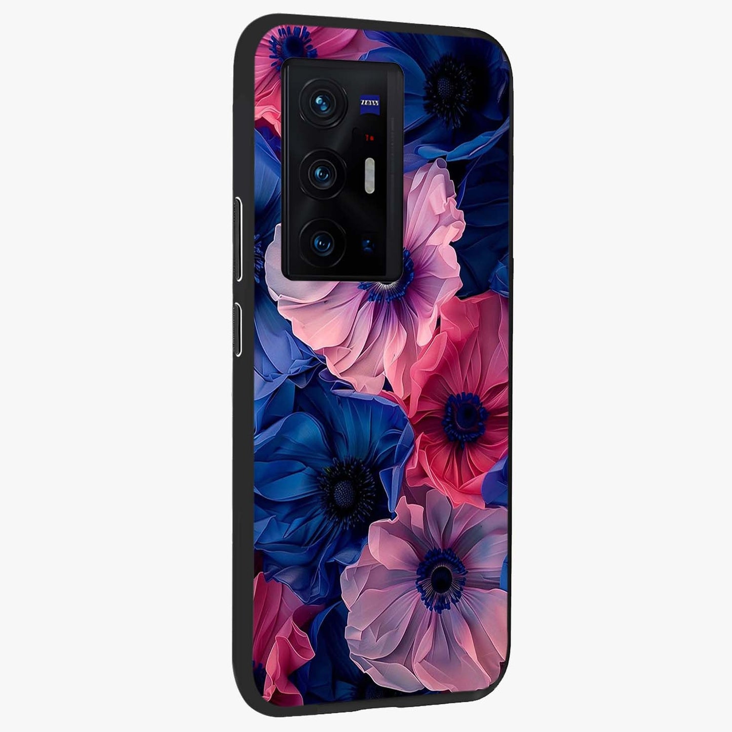 Flower Paper Art Pattern Glass Case upright view showcasing decorative paper floral artwork with creative craft style.