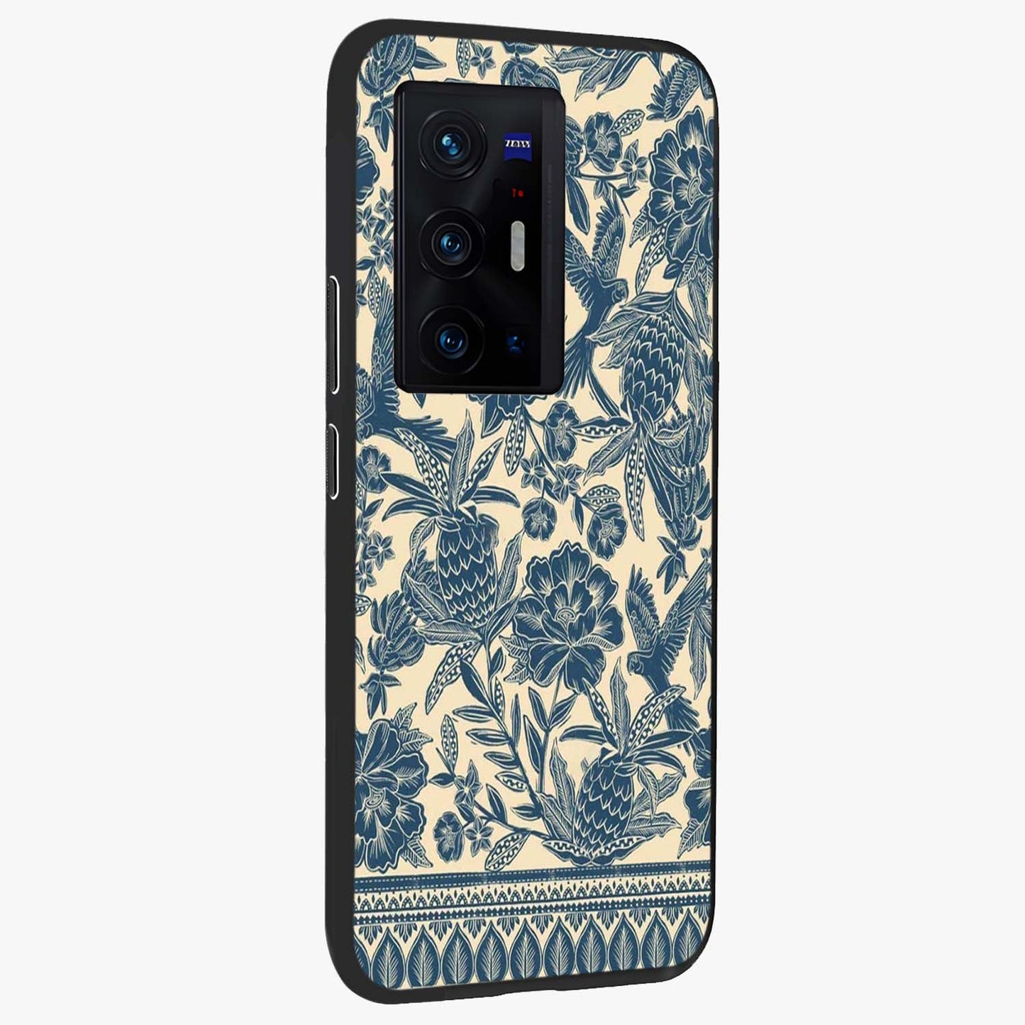 Heirloom Wild Bloom Glass Case upright view showcasing delicate wildflower artwork with timeless floral theme.