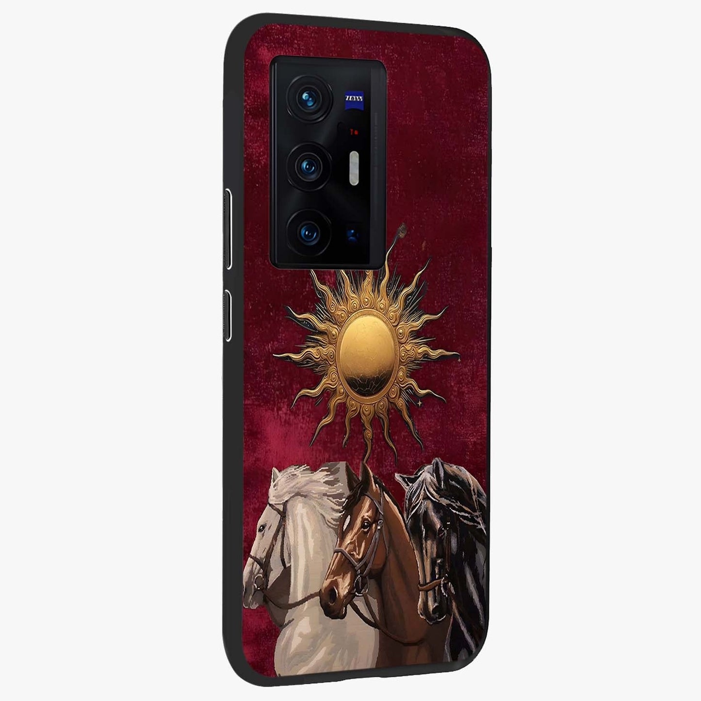 Solar Riders Glass Case upright view showcasing energetic rider artwork with bold adventure theme.