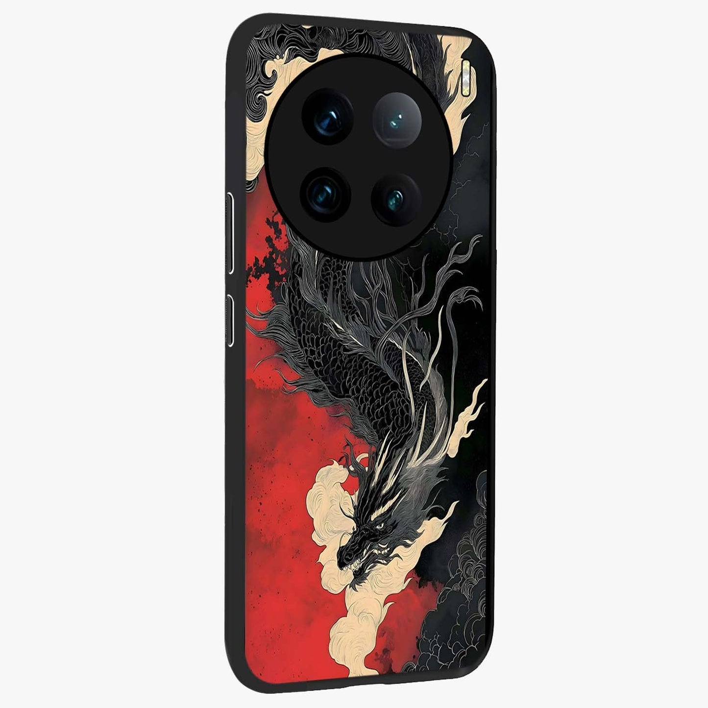 Shadow Dragon Fury Glass Case upright view showcasing intense dragon artwork with dramatic shadow theme.