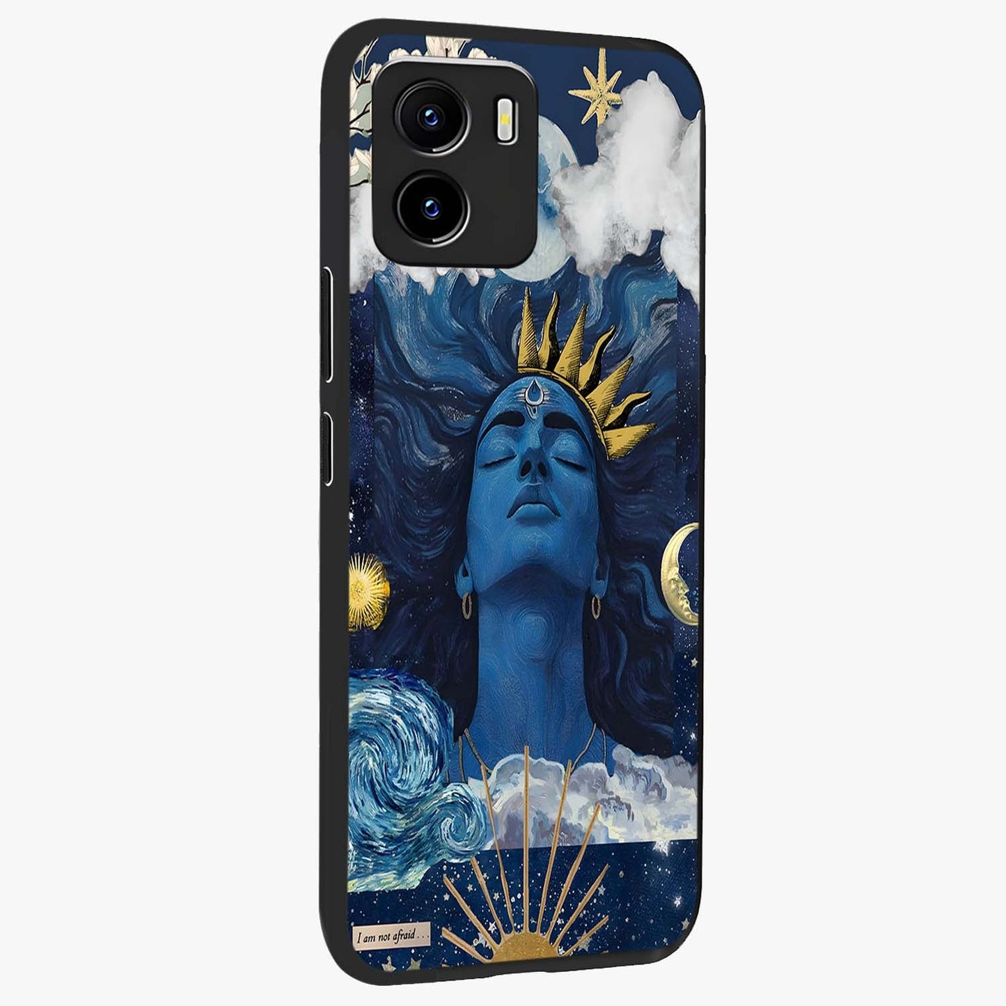 Aesthetic Lord Shiva Glass Case upright view showcasing powerful Lord Shiva artwork with devotional theme.