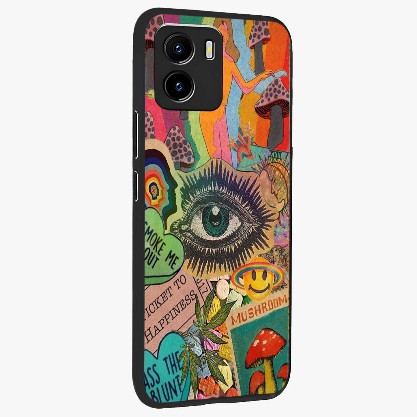 Mystic Eye Wonderland Glass Case upright view showcasing symbolic eye artwork with mysterious fantasy theme.