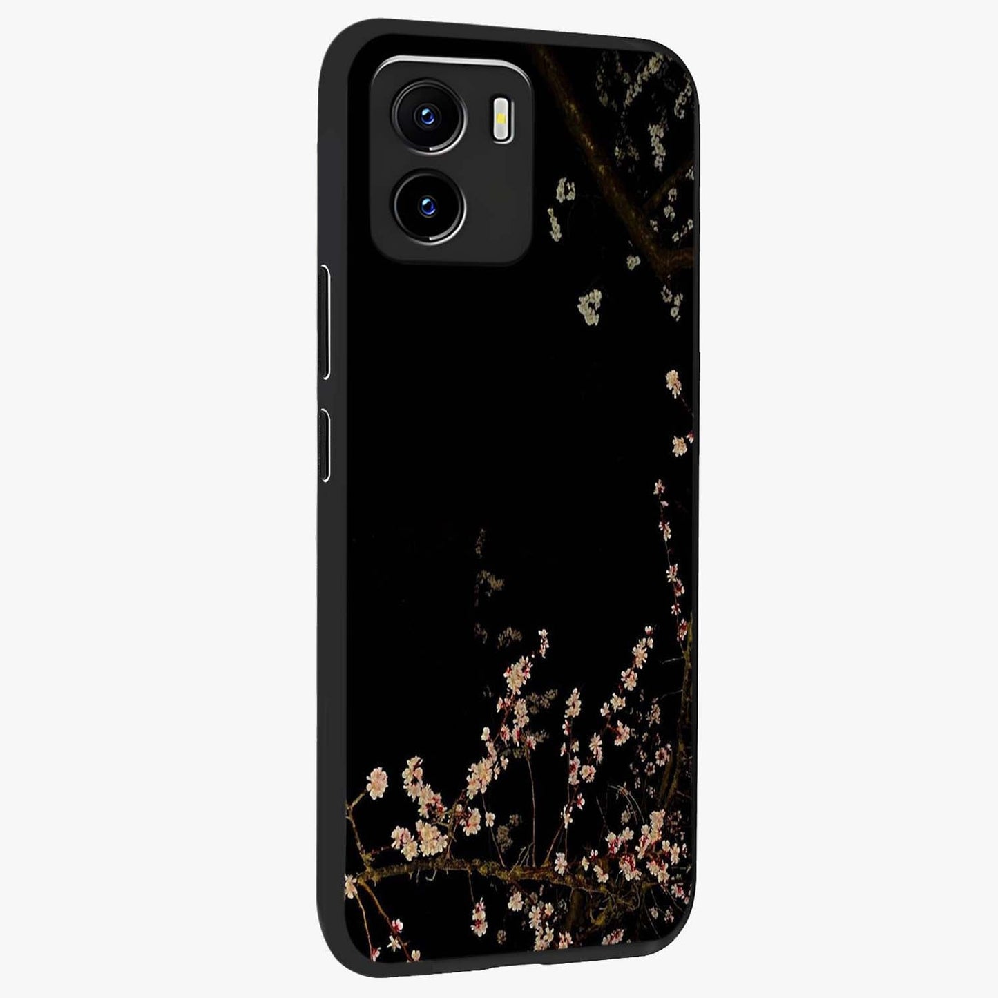 Petal Moon Light With Custom Name Glass Case upright view showcasing elegant floral moon artwork with personalized aesthetic.