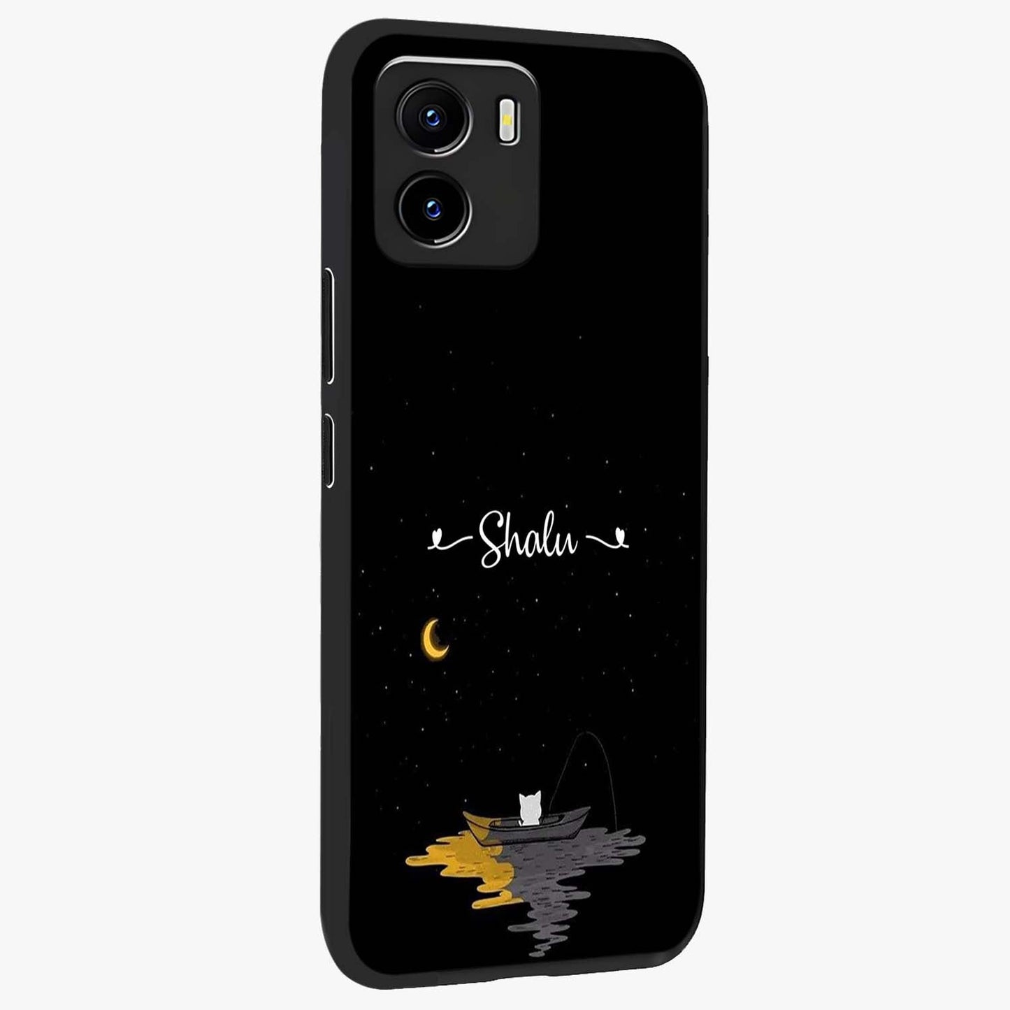 Silent Night Row Glass Case upright view showcasing tranquil night artwork with serene landscape theme.