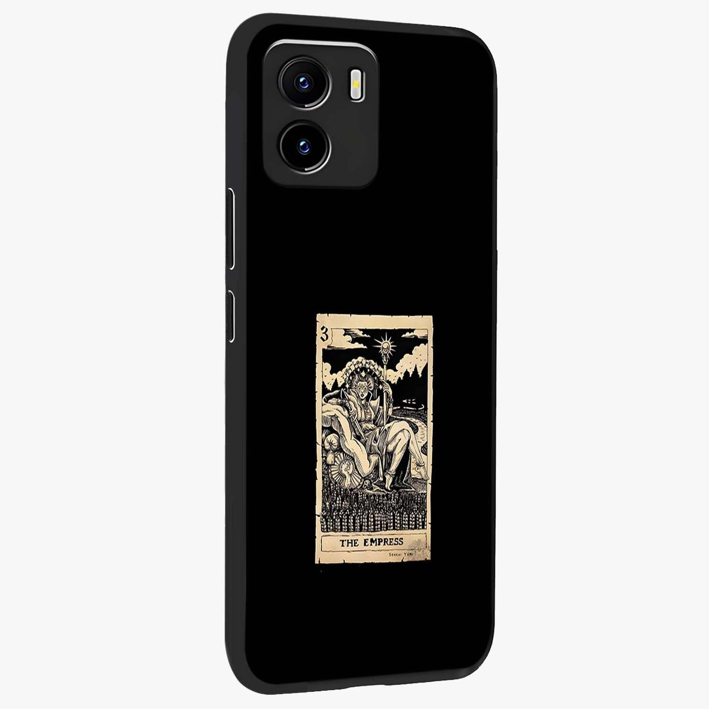 The Empress Glass Case upright view showcasing powerful empress themed artwork with luxurious artistic theme.