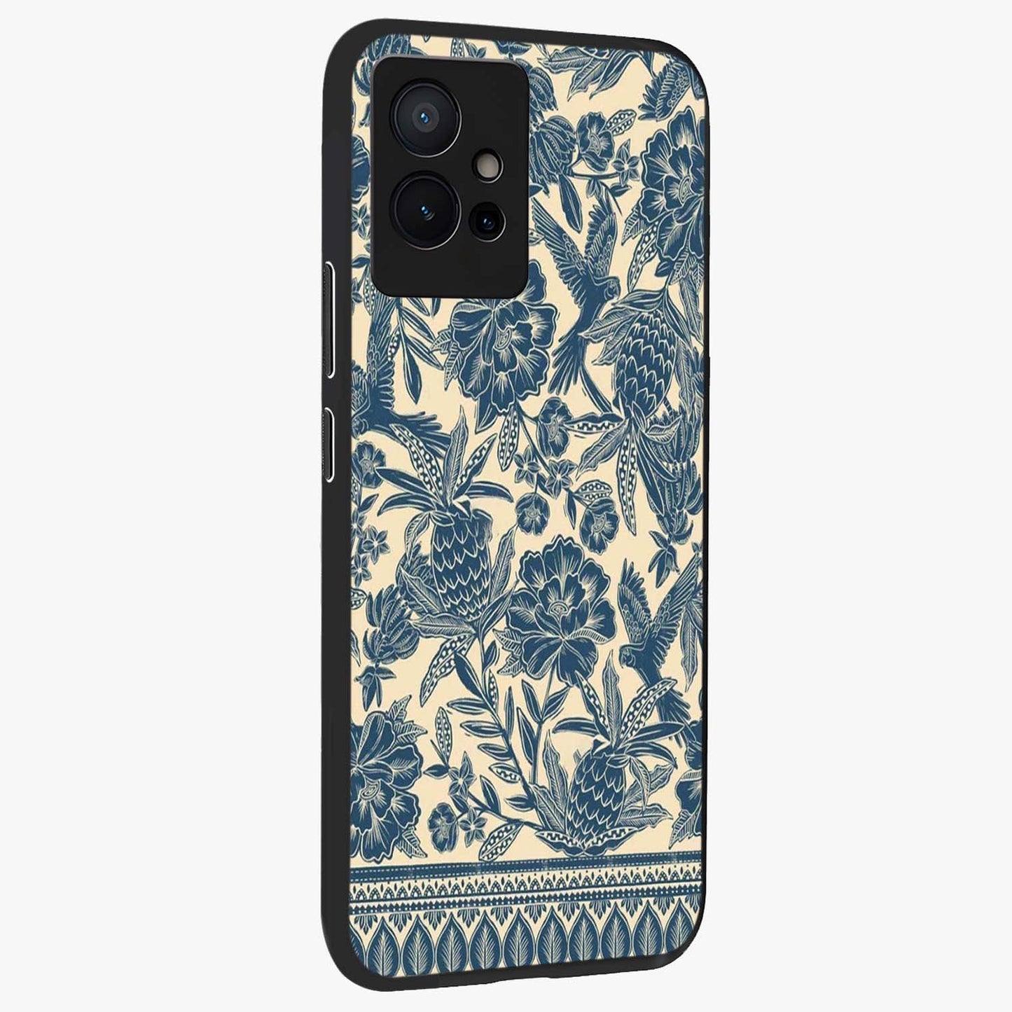 Heirloom Wild Bloom Glass Case upright view showcasing delicate wildflower artwork with timeless floral theme.