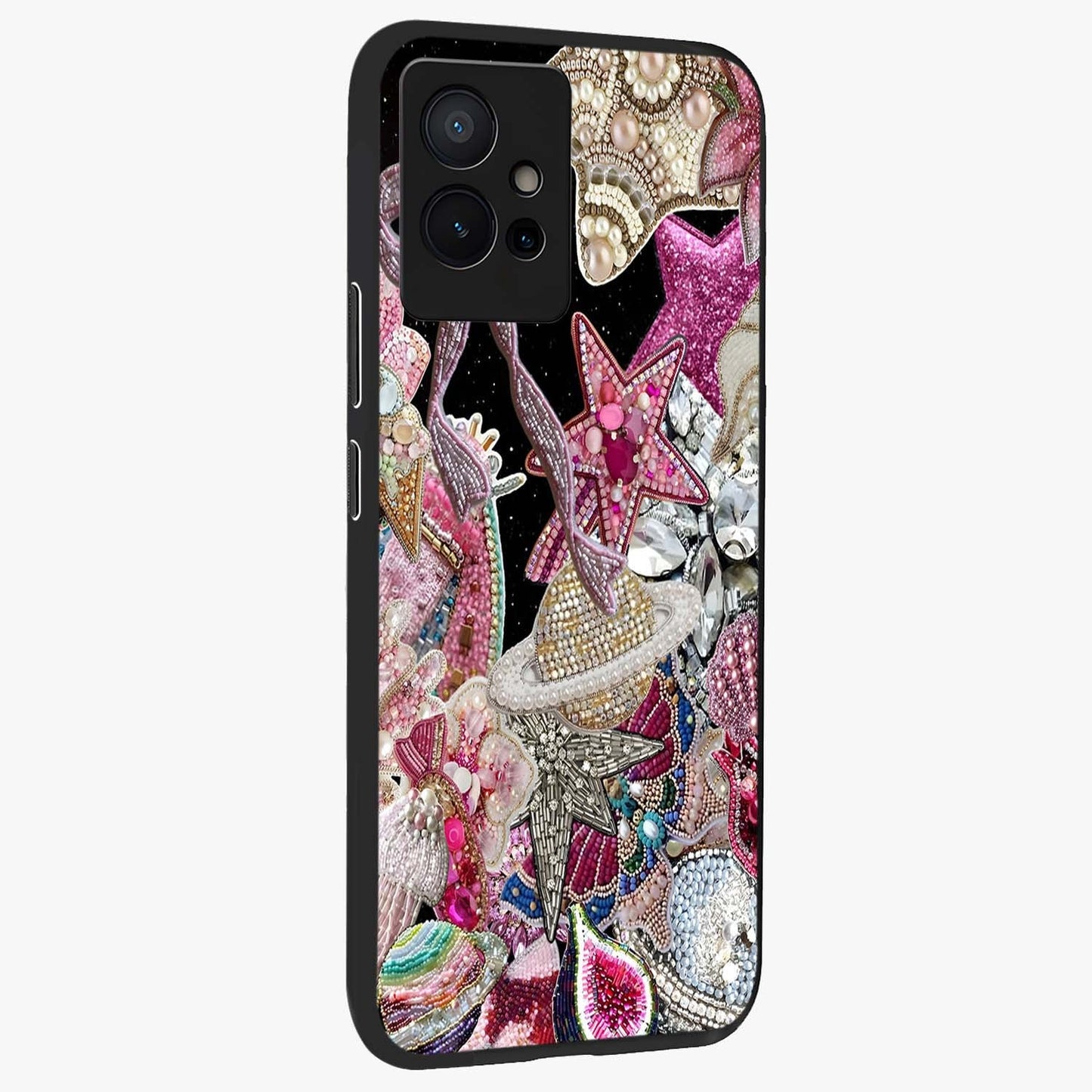 Starlit Jewel Dream Glass Case upright view showcasing radiant star inspired artwork with magical night theme.