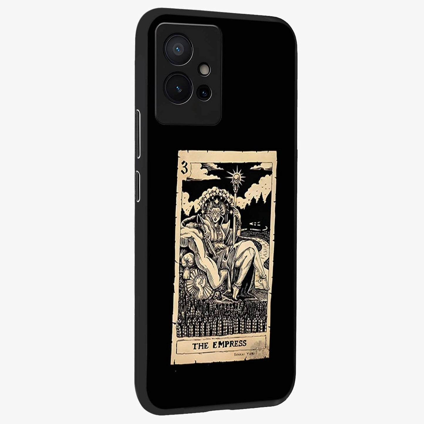 The Empress Glass Case upright view showcasing powerful empress themed artwork with luxurious artistic theme.