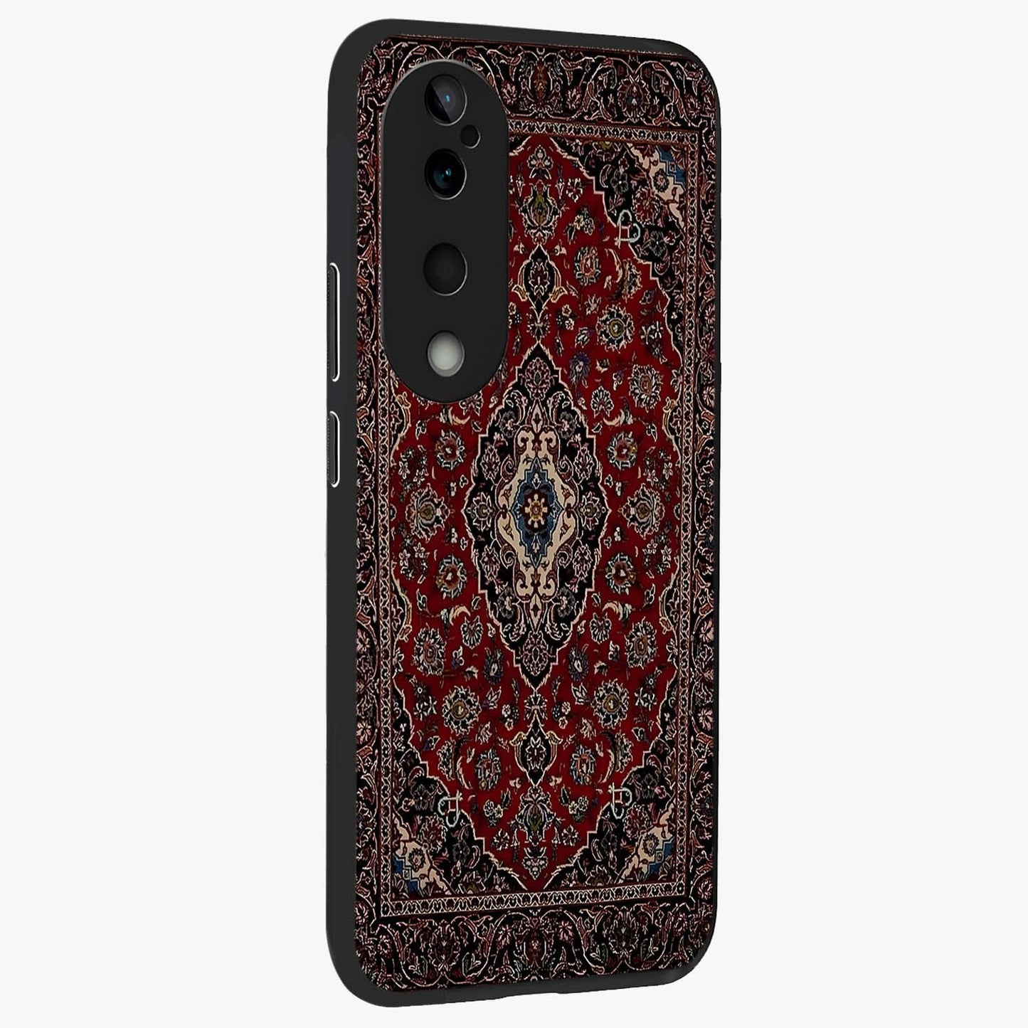 Heritage Carpet Royale Glass Case upright view showcasing detailed ornamental artwork with luxurious traditional theme.