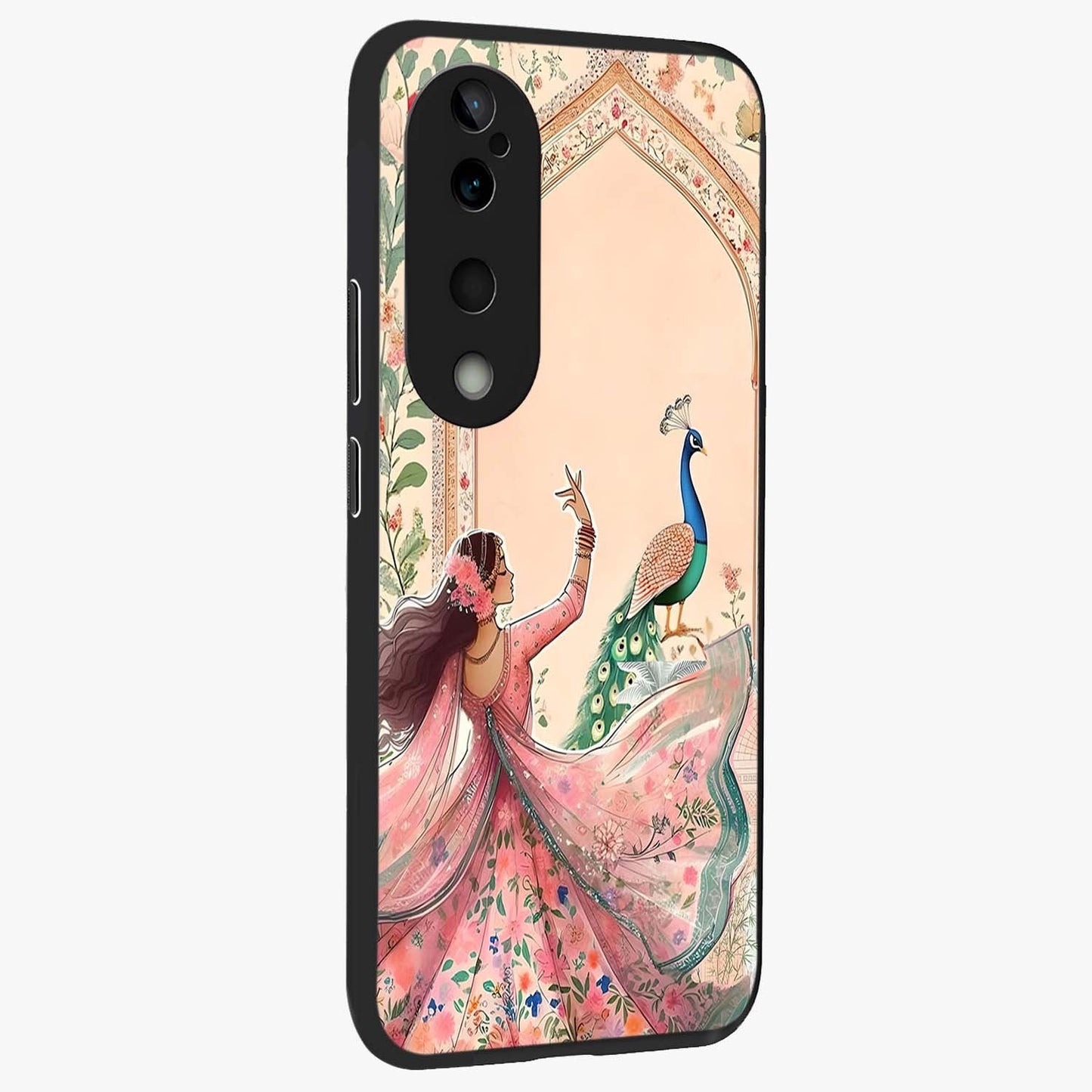 Royal Grace Muse Glass Case upright view showcasing stylish artistic artwork with sophisticated royal theme.