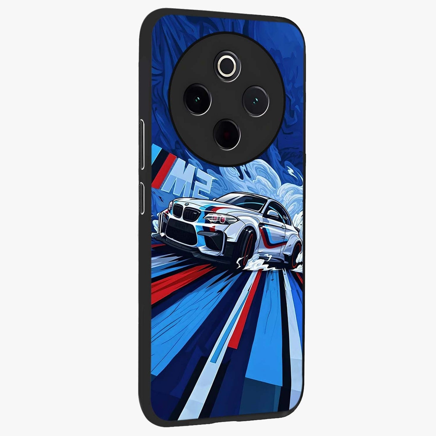 Drift Power Rush Glass Case upright view showcasing high speed racing artwork with bold automotive theme.