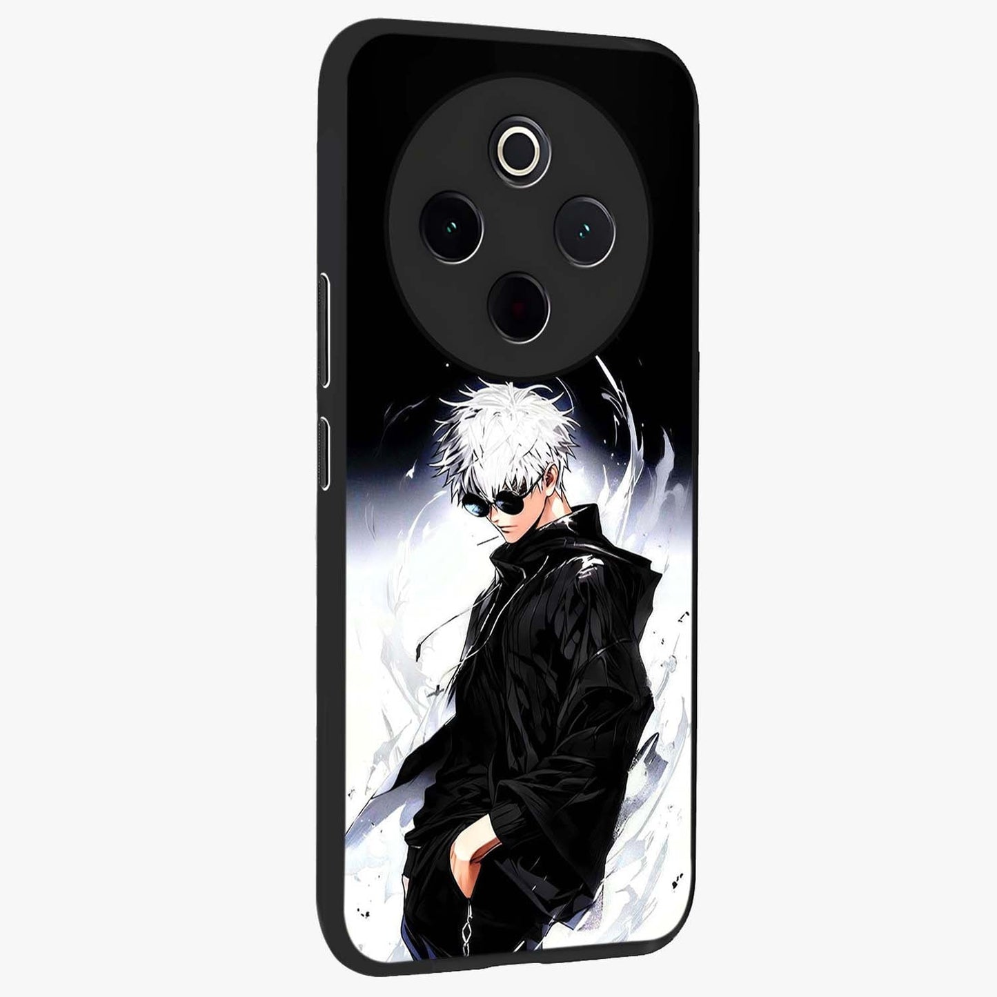 Limitless Shadow King Glass Case upright view showcasing bold shadow warrior artwork with epic fantasy theme.