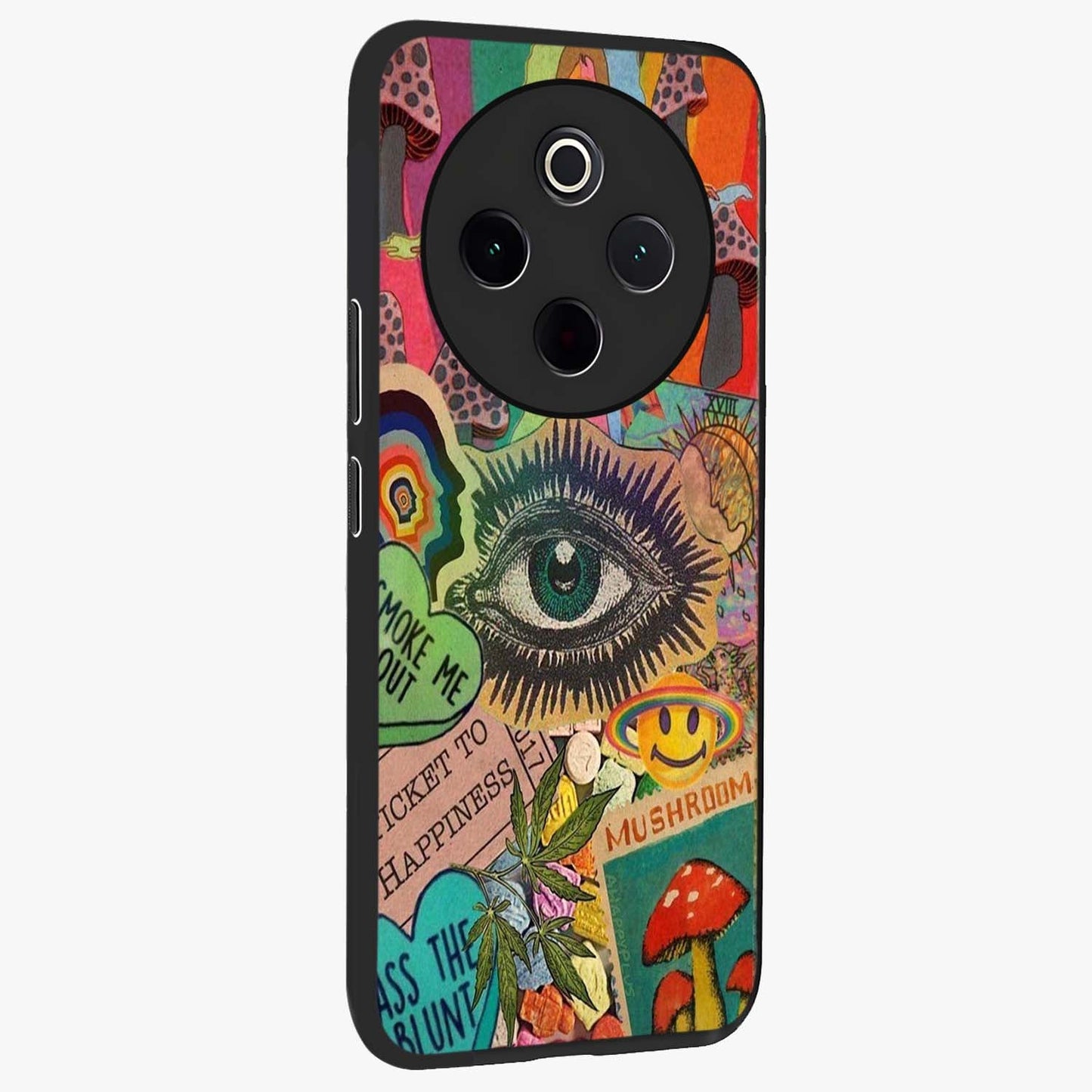 Mystic Eye Wonderland Glass Case upright view showcasing symbolic eye artwork with mysterious fantasy theme.