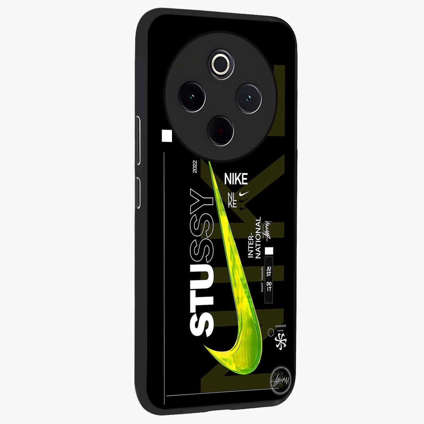 Neon Street Edition Glass Case upright view showcasing colorful neon artwork with modern street culture theme.