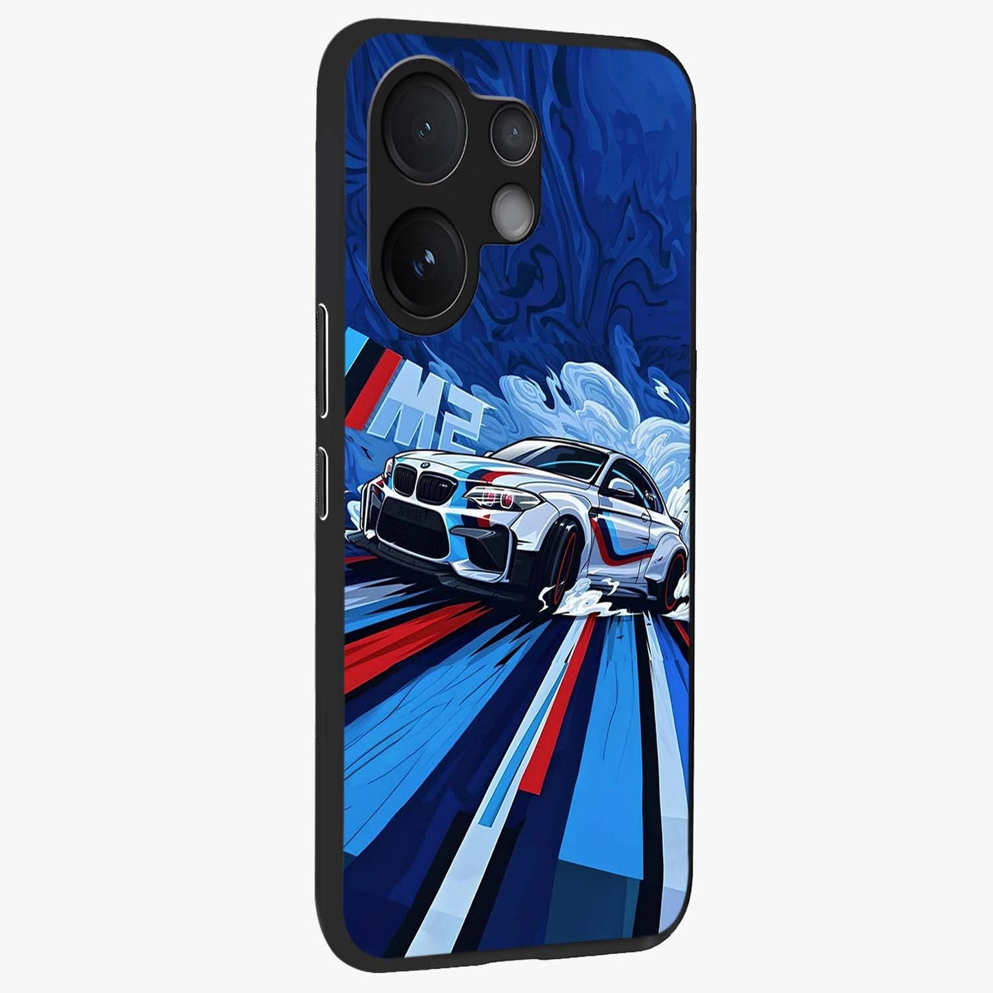 Drift Power Rush Glass Case upright view showcasing high speed racing artwork with bold automotive theme.
