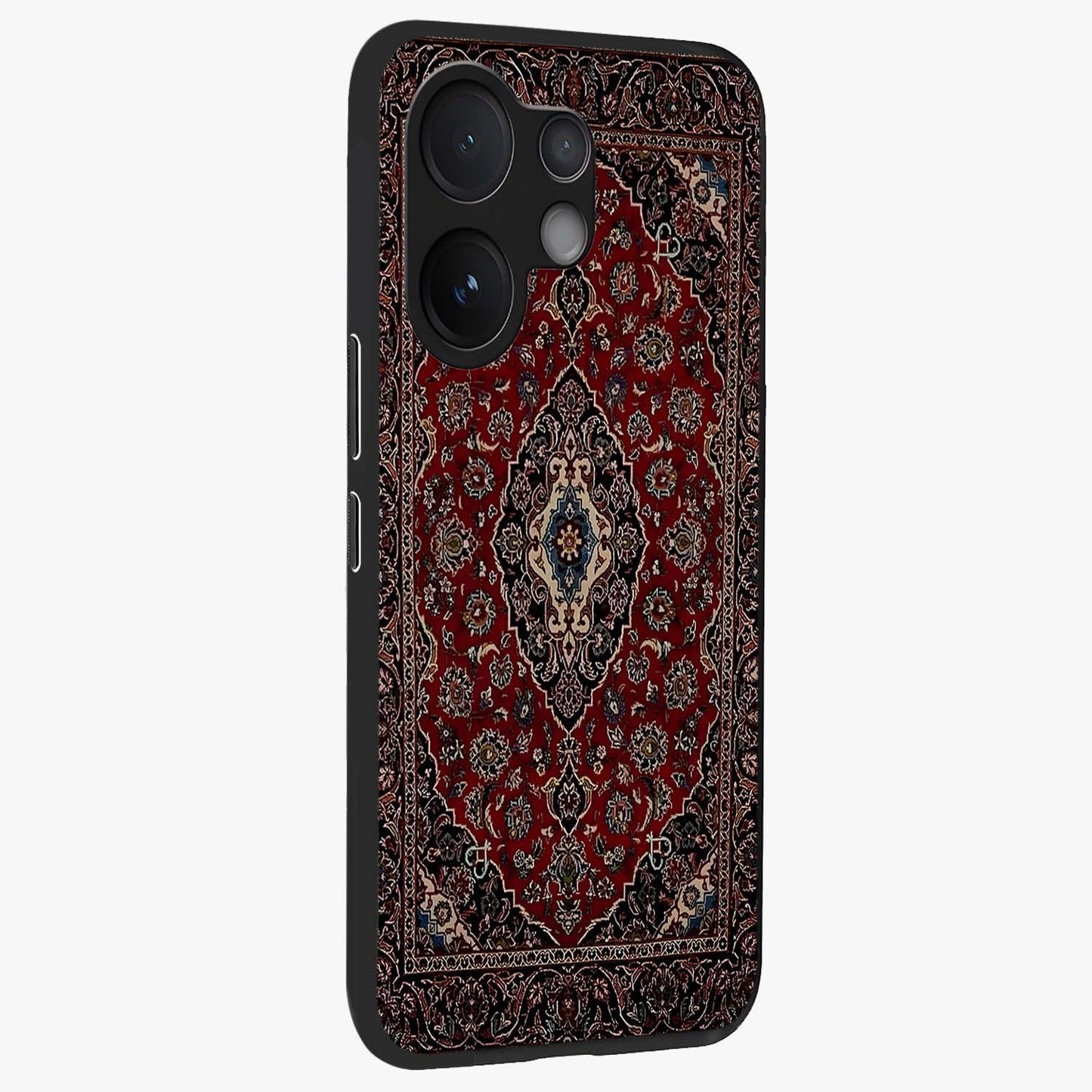 Heritage Carpet Royale Glass Case upright view showcasing detailed ornamental artwork with luxurious traditional theme.