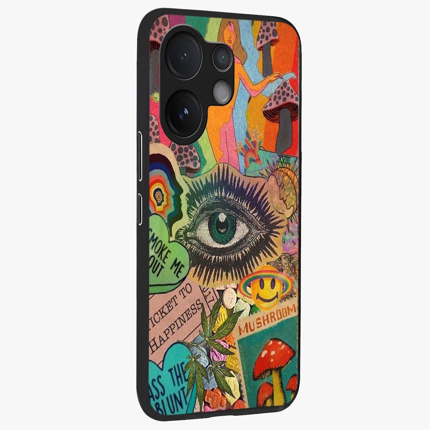 Mystic Eye Wonderland Glass Case upright view showcasing symbolic eye artwork with mysterious fantasy theme.