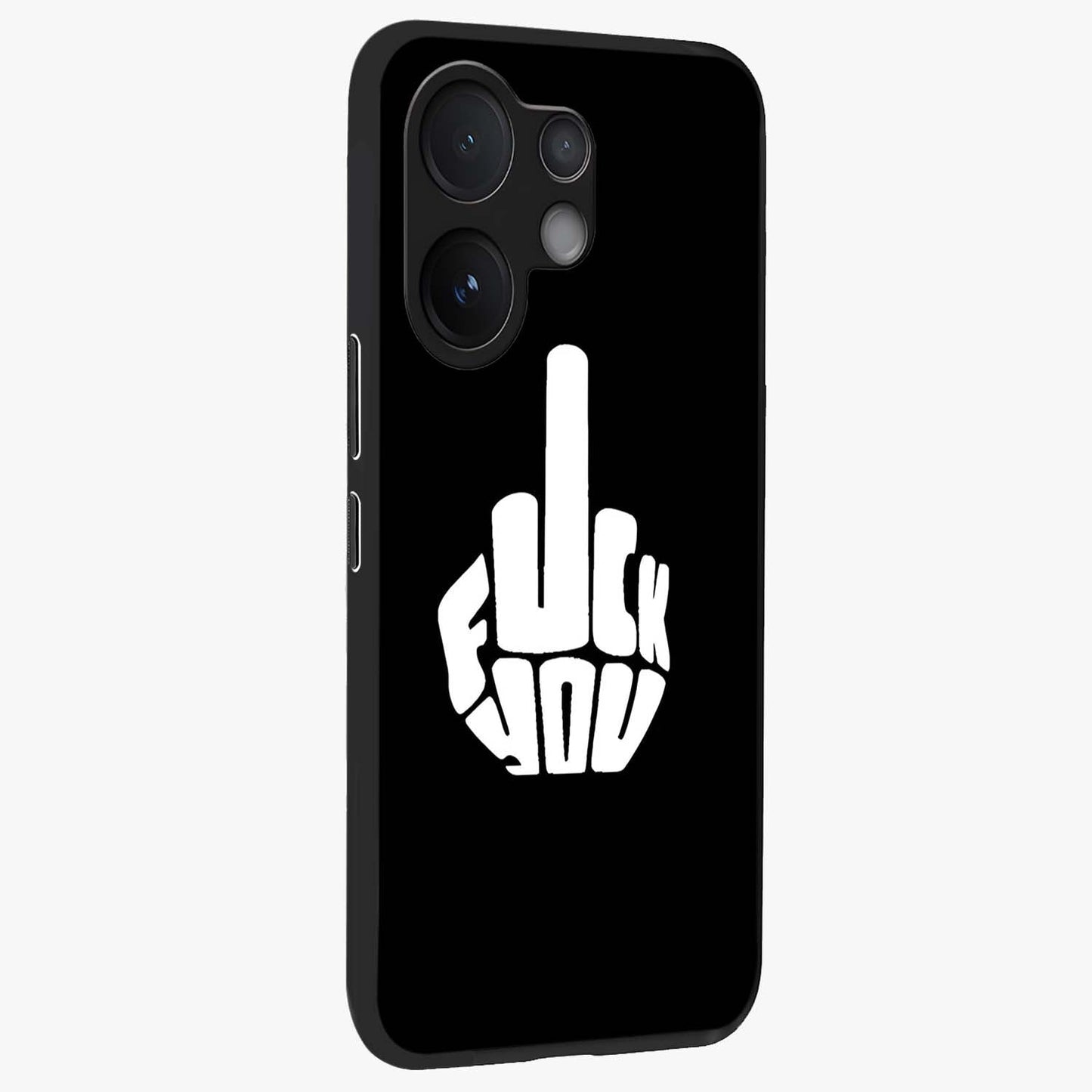 Rebel Mode On Glass Case upright view showcasing striking statement artwork with bold rebellious theme.